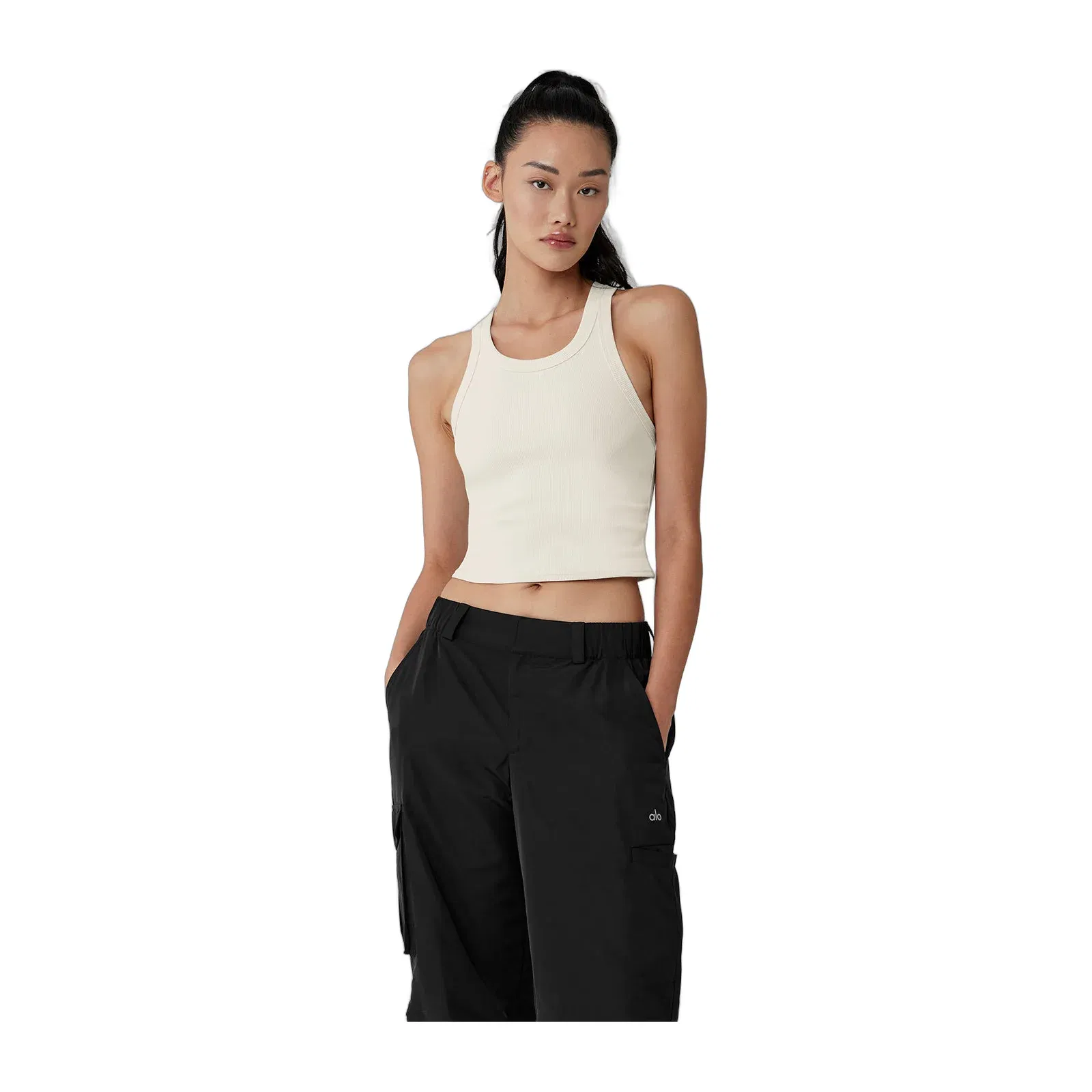 Alo Yoga Goddess Ribbed Go-To Tank - Ivory