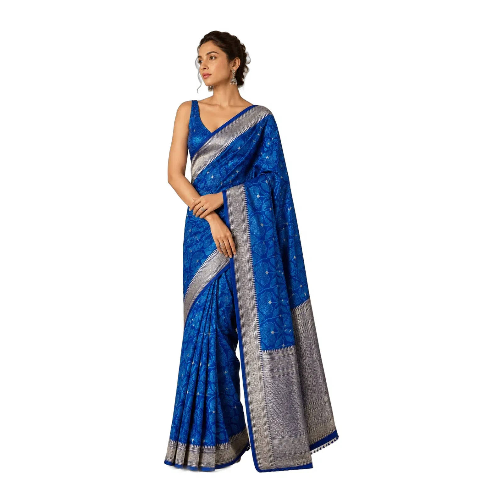 Ivory Noor Organza Saree With Hand Embroidered Gold Motifs
