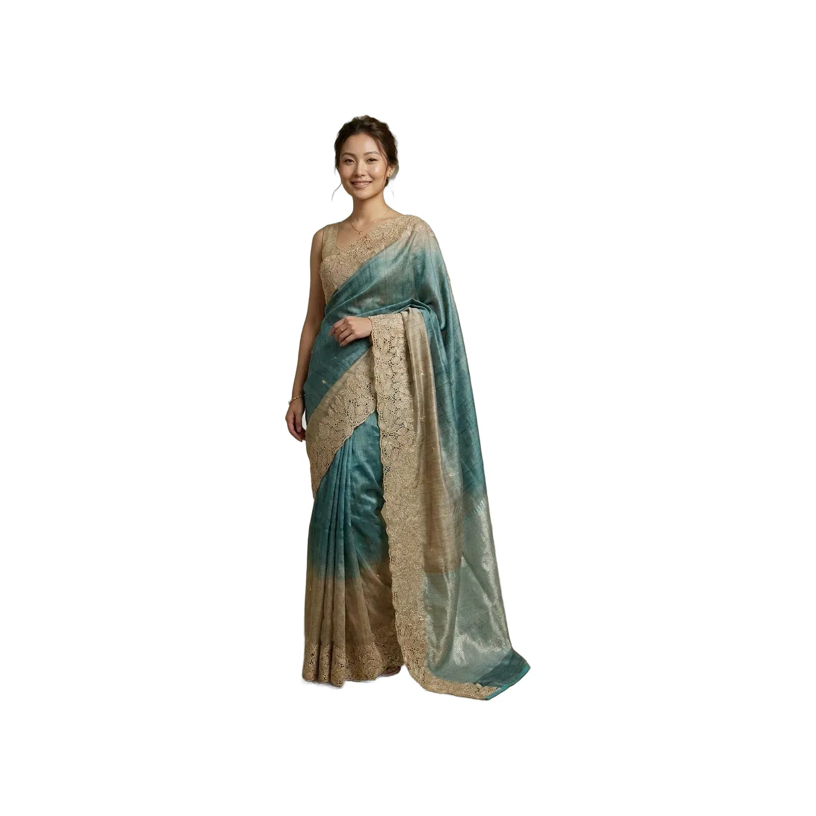 Rajsi Orchid Banarasi Silk Saree With Antique Silver Zari