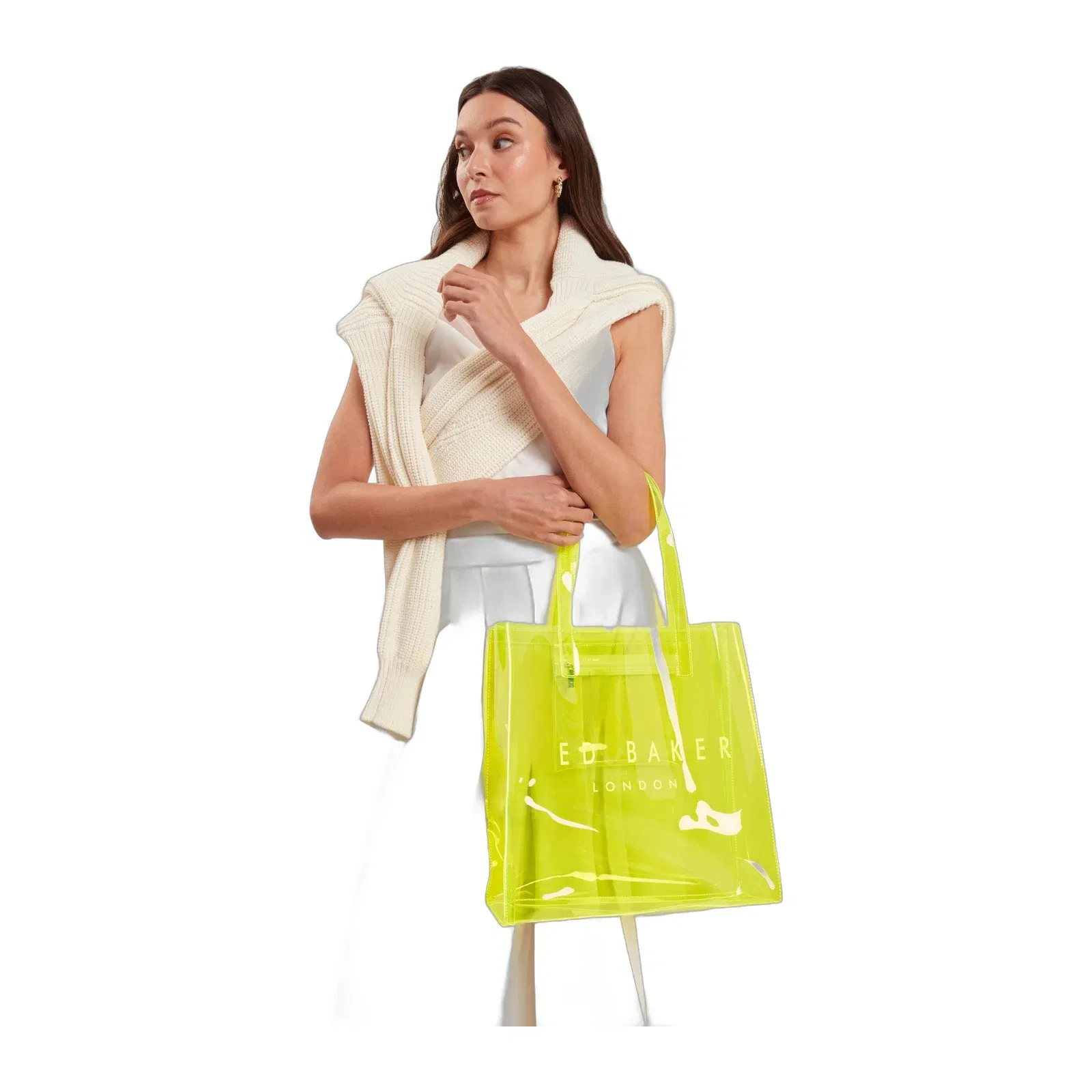 Ted Baker Sheicon Large Neon Clear Vinyl Icon Tote Bag Women's