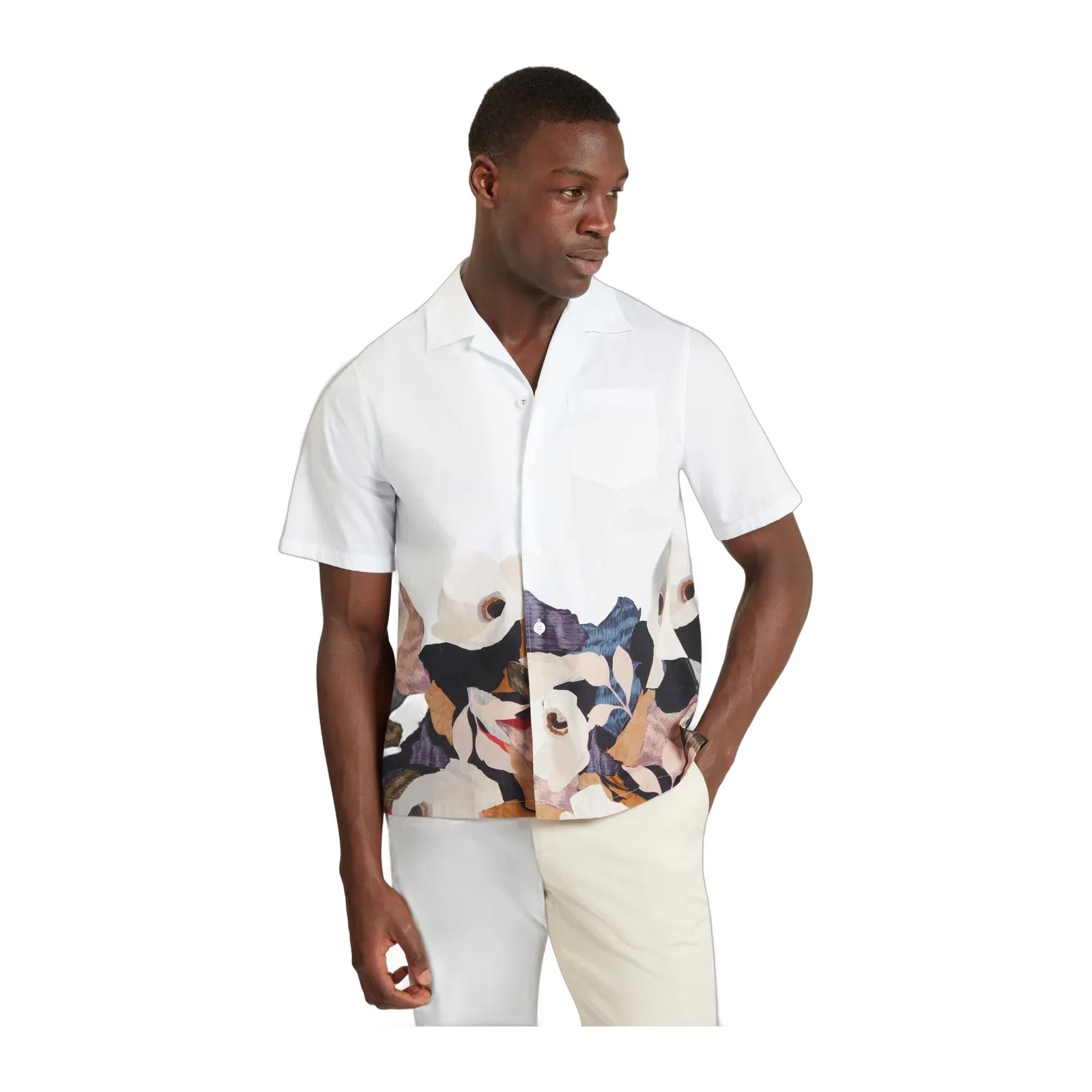 Ted Baker Moussa Relaxed Printed Hem Cotton Resort Shirt