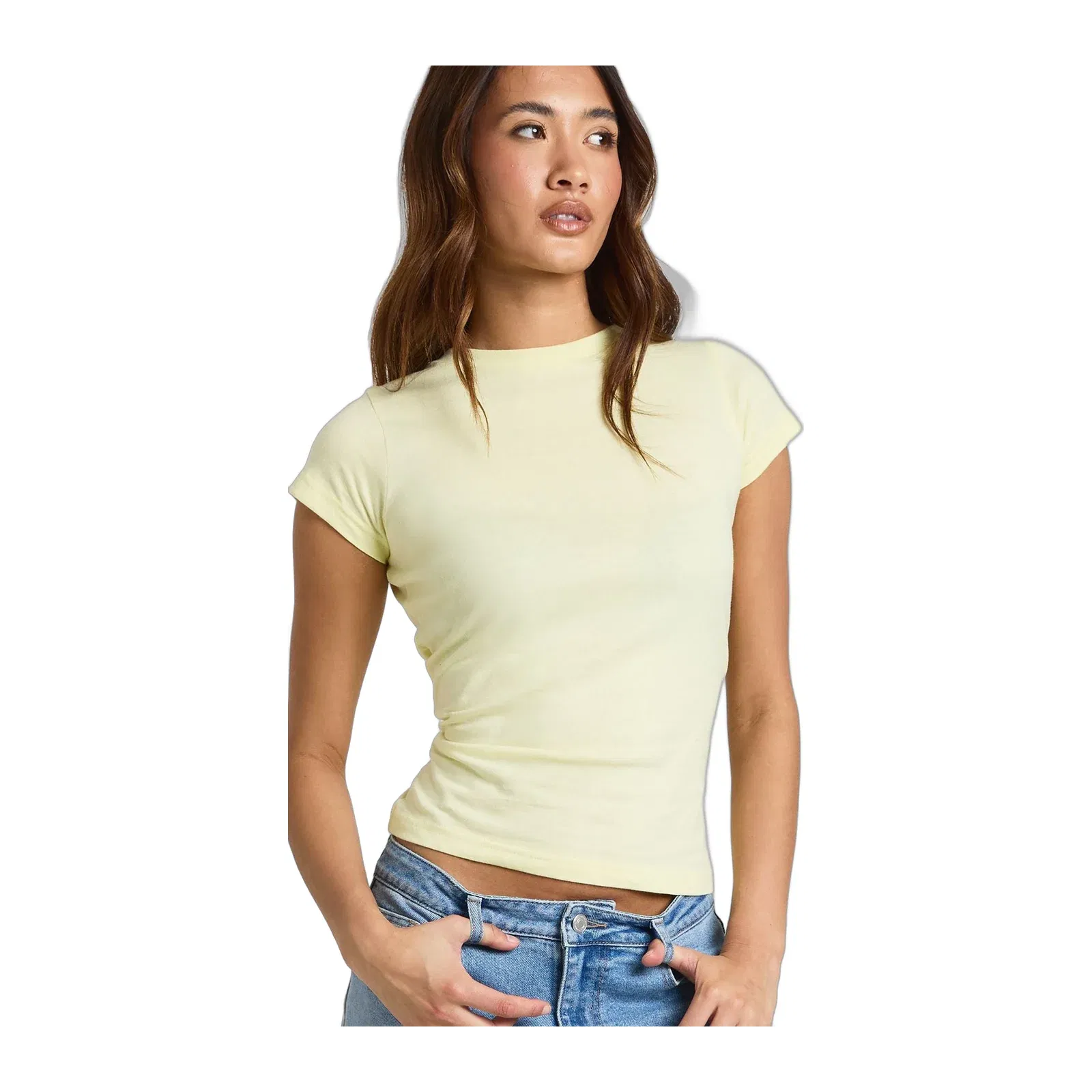 Basic Short Sleeve Longline Fitted Top