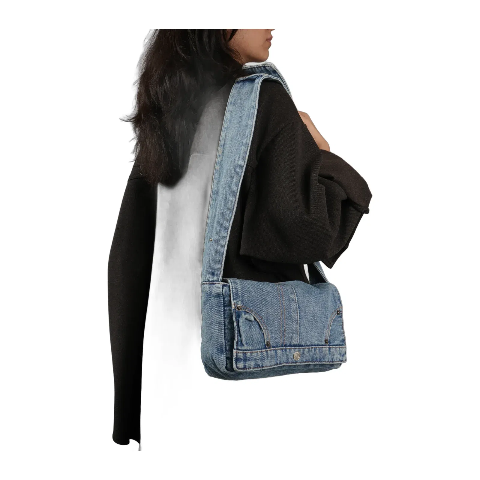 Denim Loop Shoulder Bag