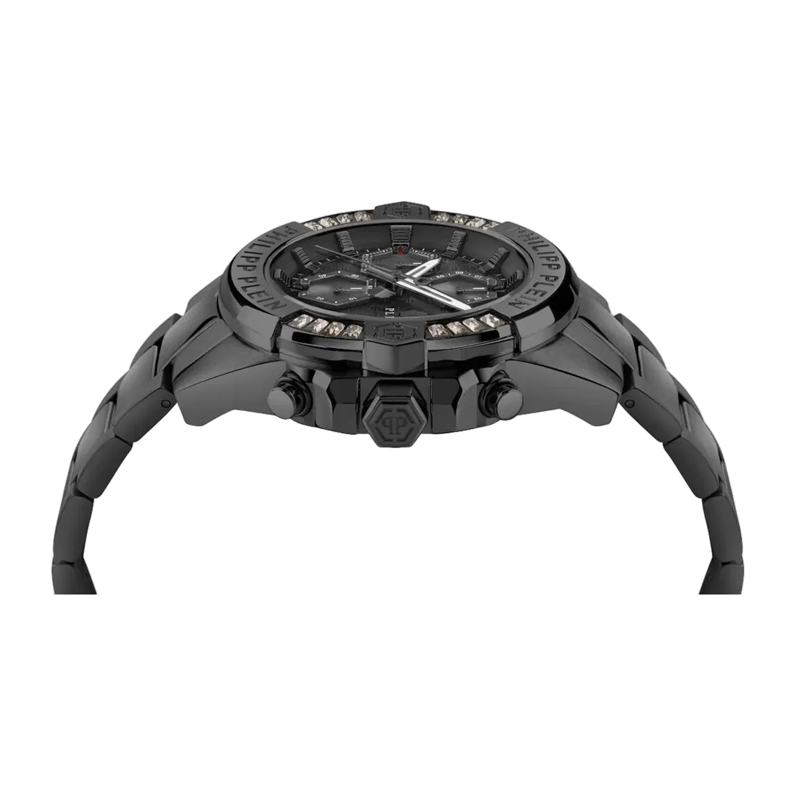 Philipp Plein $Kull Men Quartz Black Dial Chronograph Stainless Steel Watch Pwwfa0725