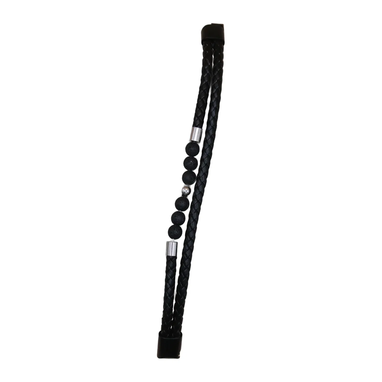 DUAL-LAYER CHARCOAL BEADS BRACELET FOR MEN