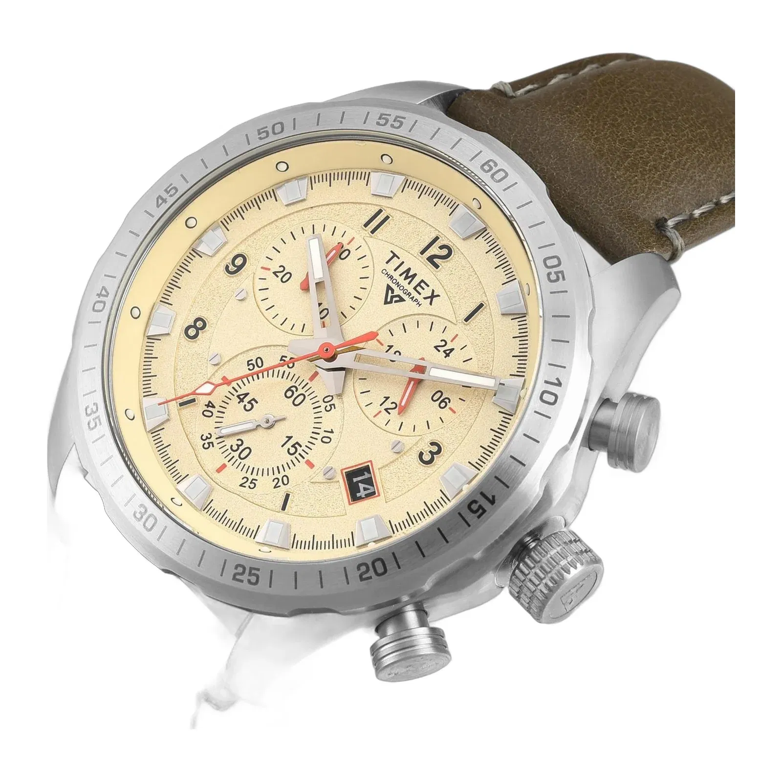 Timex Vector Men Quartz Dial Chronograph Leather Watch Tweg26000