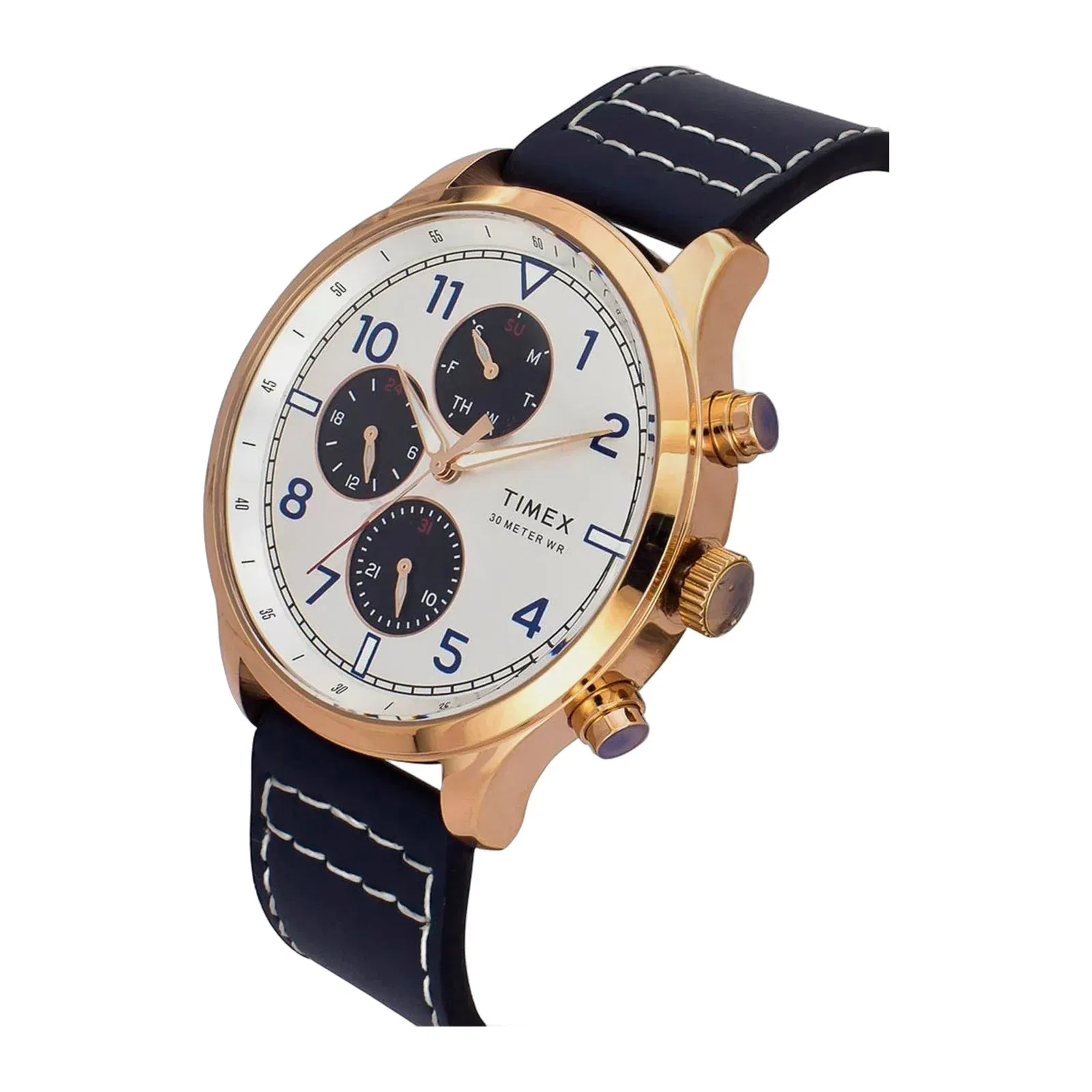 Timex Trendline Men Quartz Dial Multi-Function Leather Watch Tweg23902