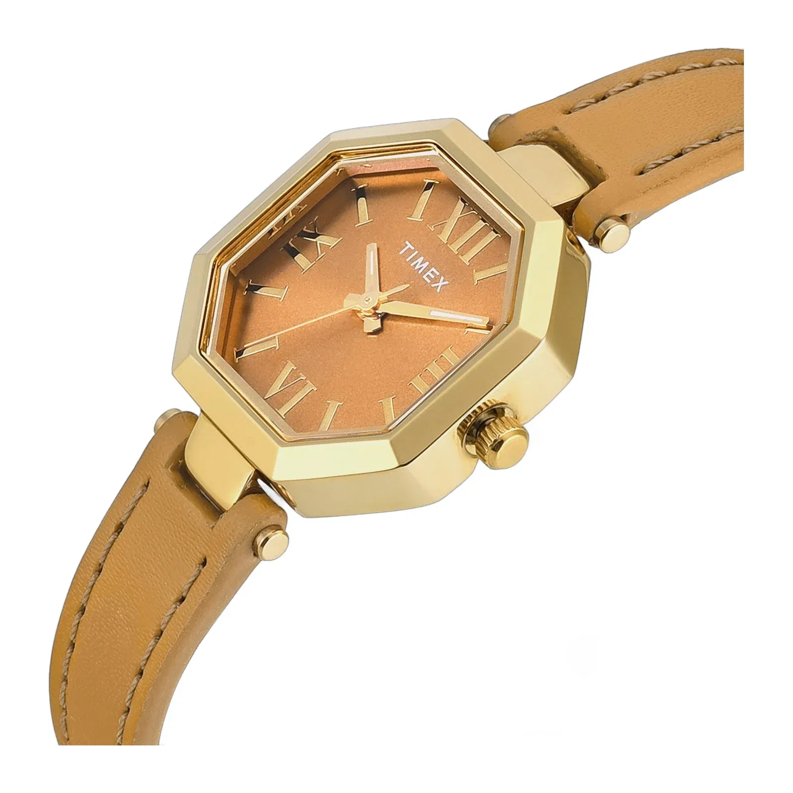 Timex Trendline Women Quartz Yellow Dial Analog Leather Watch Twel26900