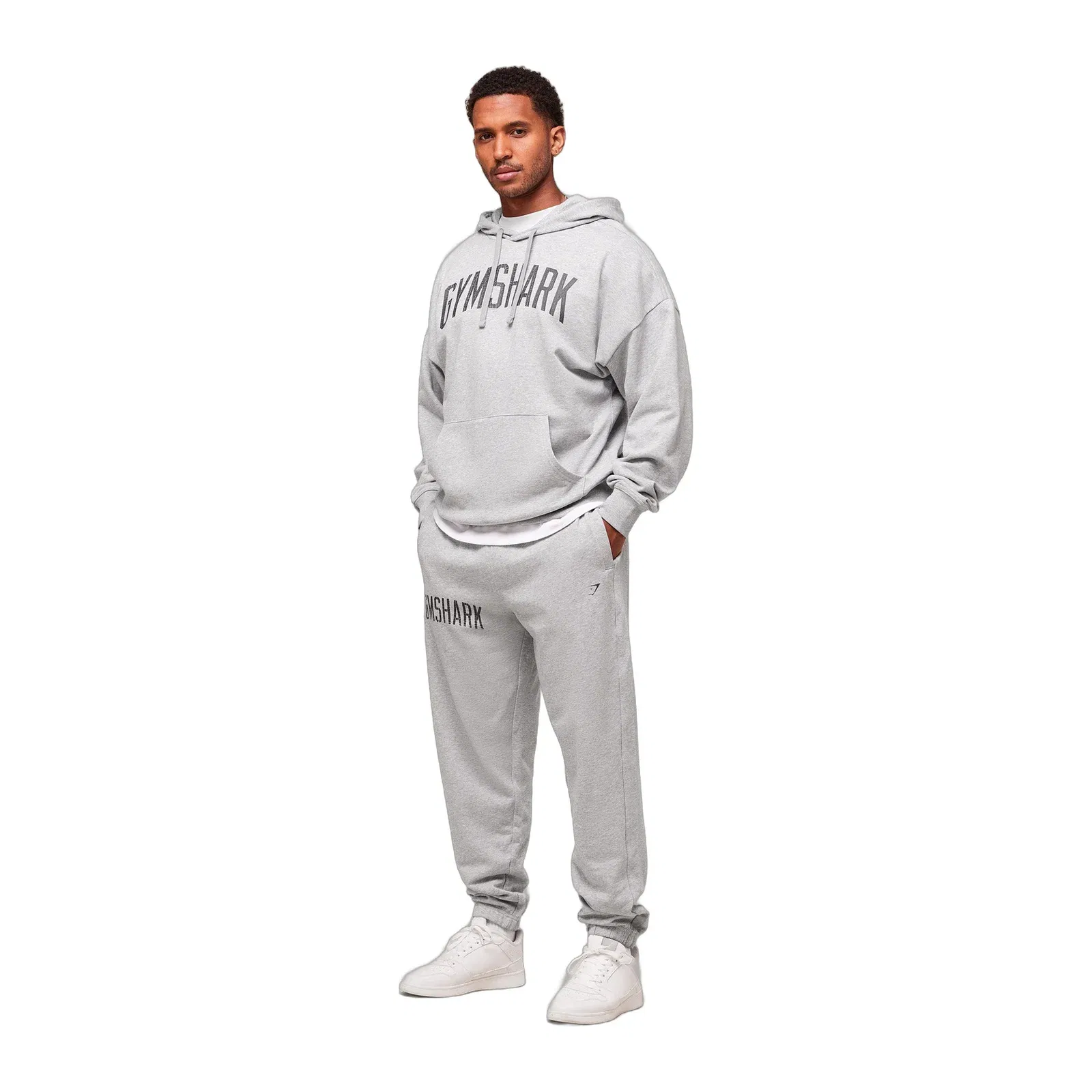 Gymshark Worn Graphic Jogger - Light Grey Core Marl