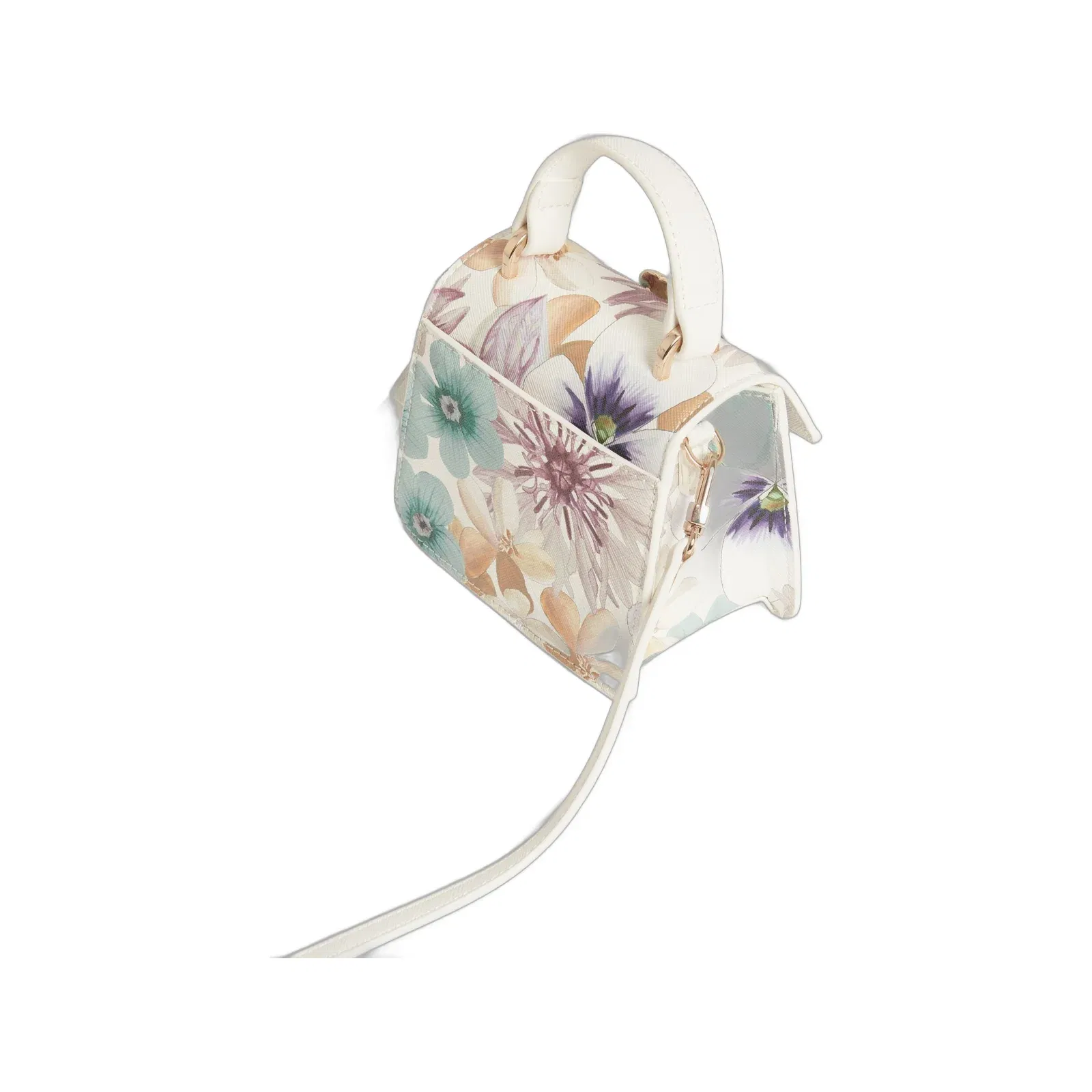 Ted Baker Helensa Petal Print Mini Top Handle Bag In White Women's