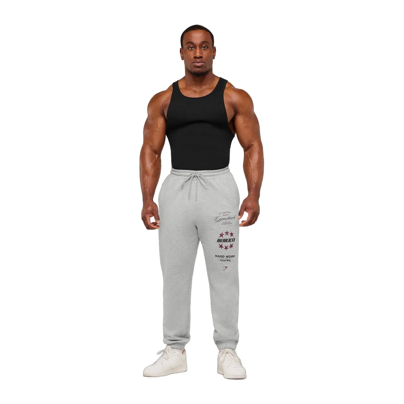 Gymshark Global Lifting Graphic Pant - Light Grey Core Marl
