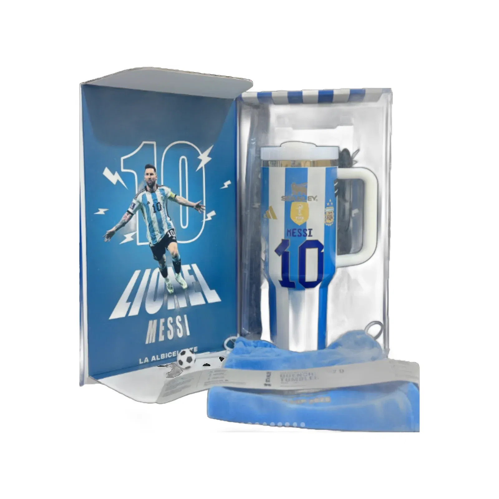 Stanley Lionel Messi 10 Argentina National Team Quencher Tumbler Collector's Set