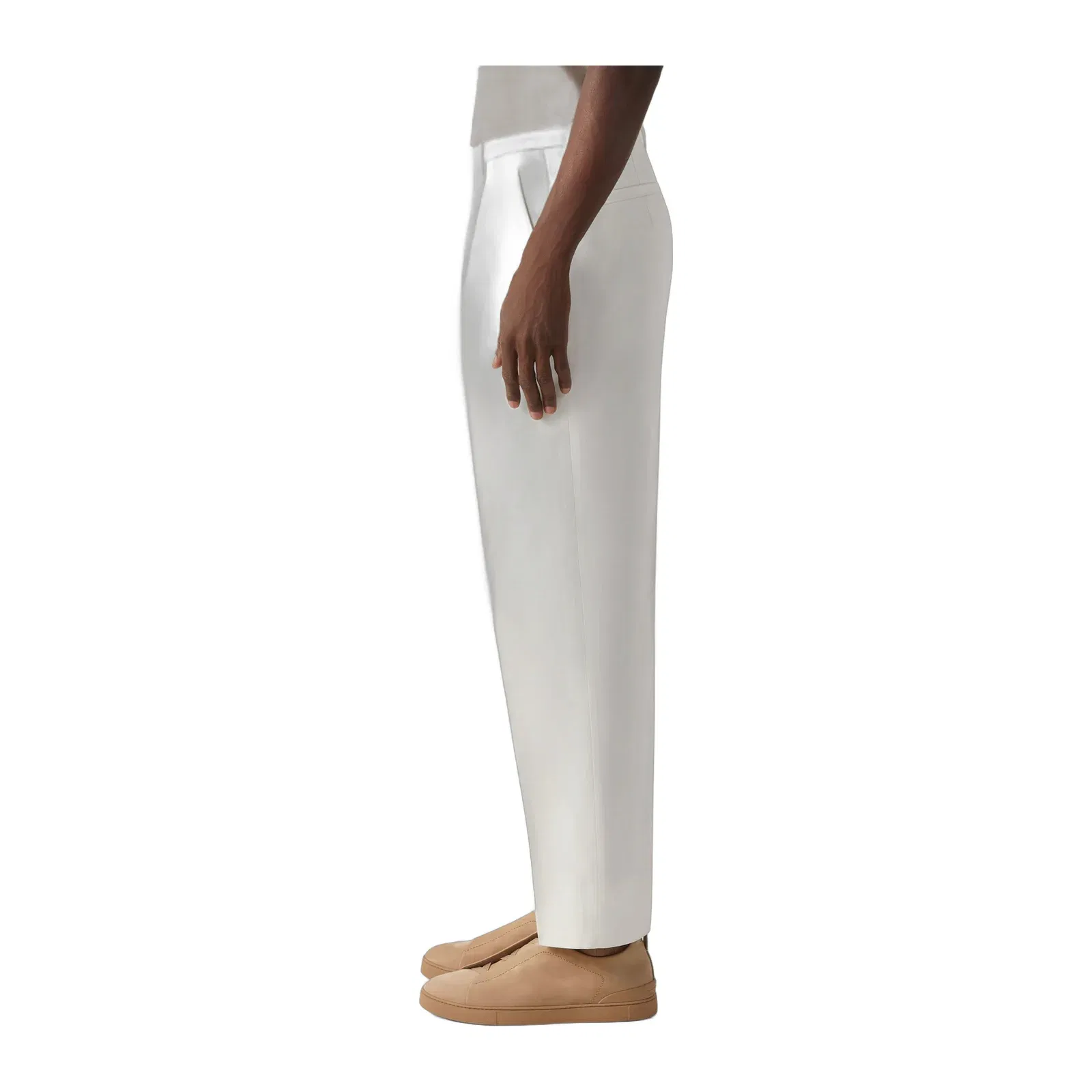 Zegna White Cotton And Linen Pants