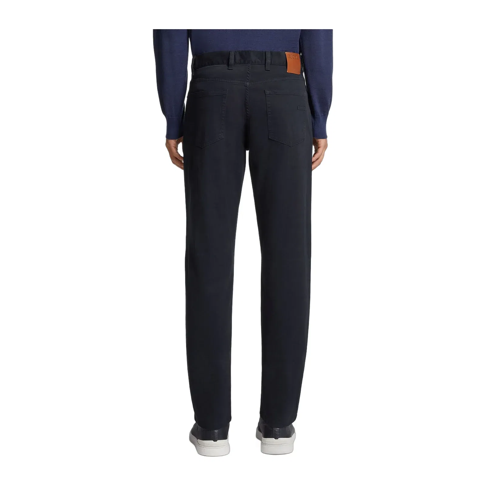Zegna Navy Blue Stretch Cotton Roccia Jeans