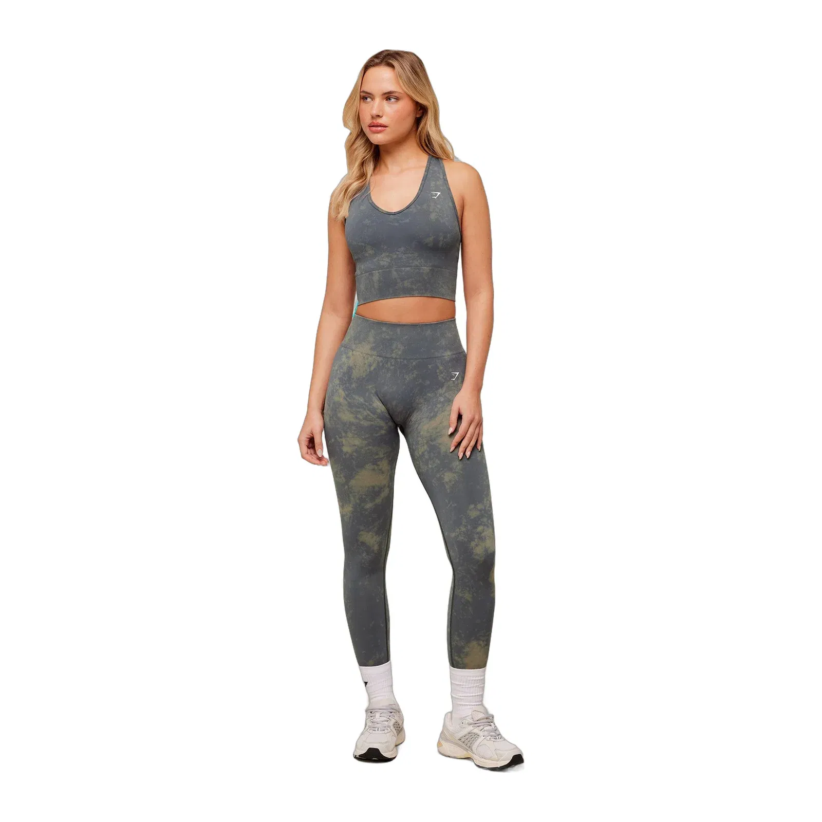 Women's Gymshark Washed Crop Tank Grey Wash