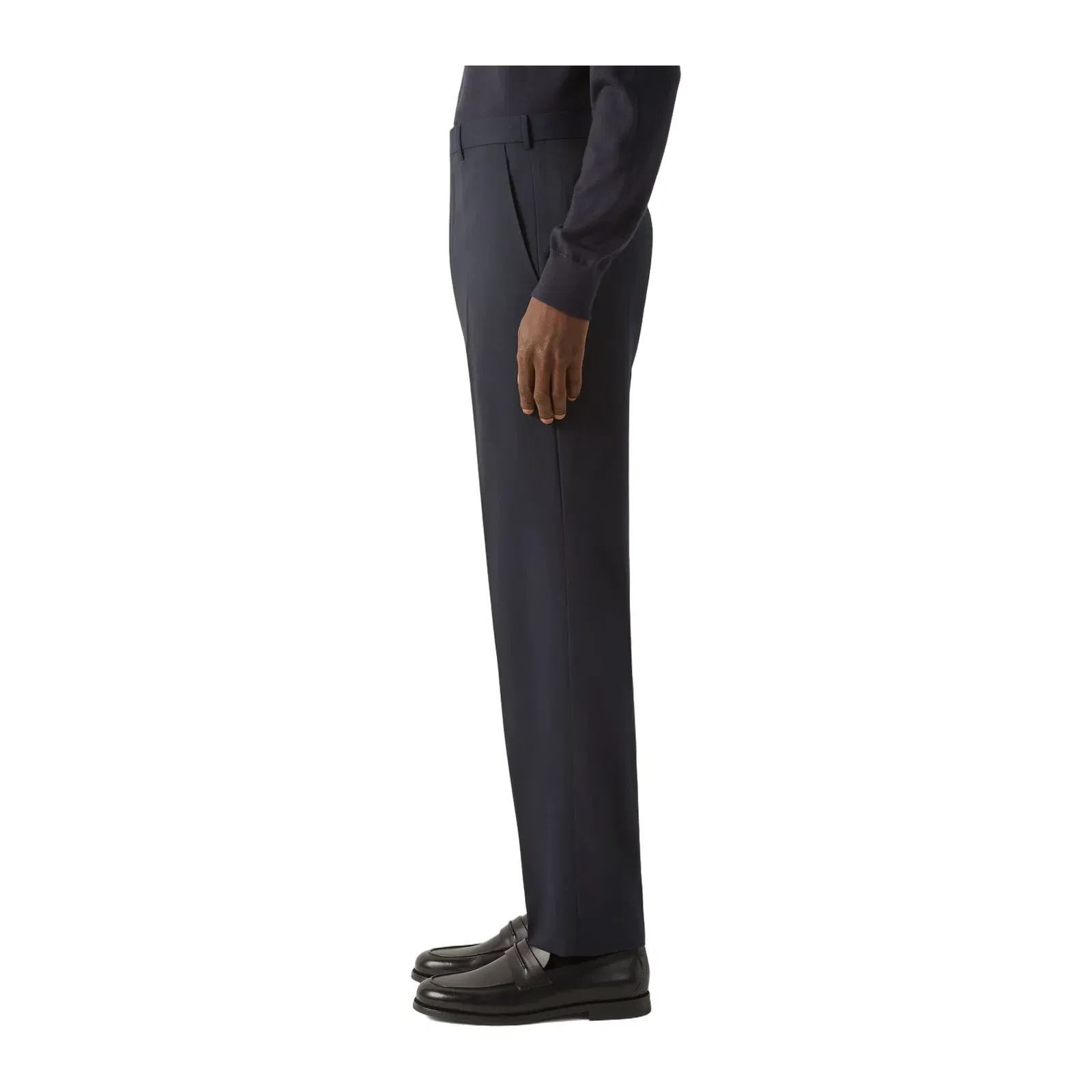 Zegna Navy Blue High Performance Wool Pants