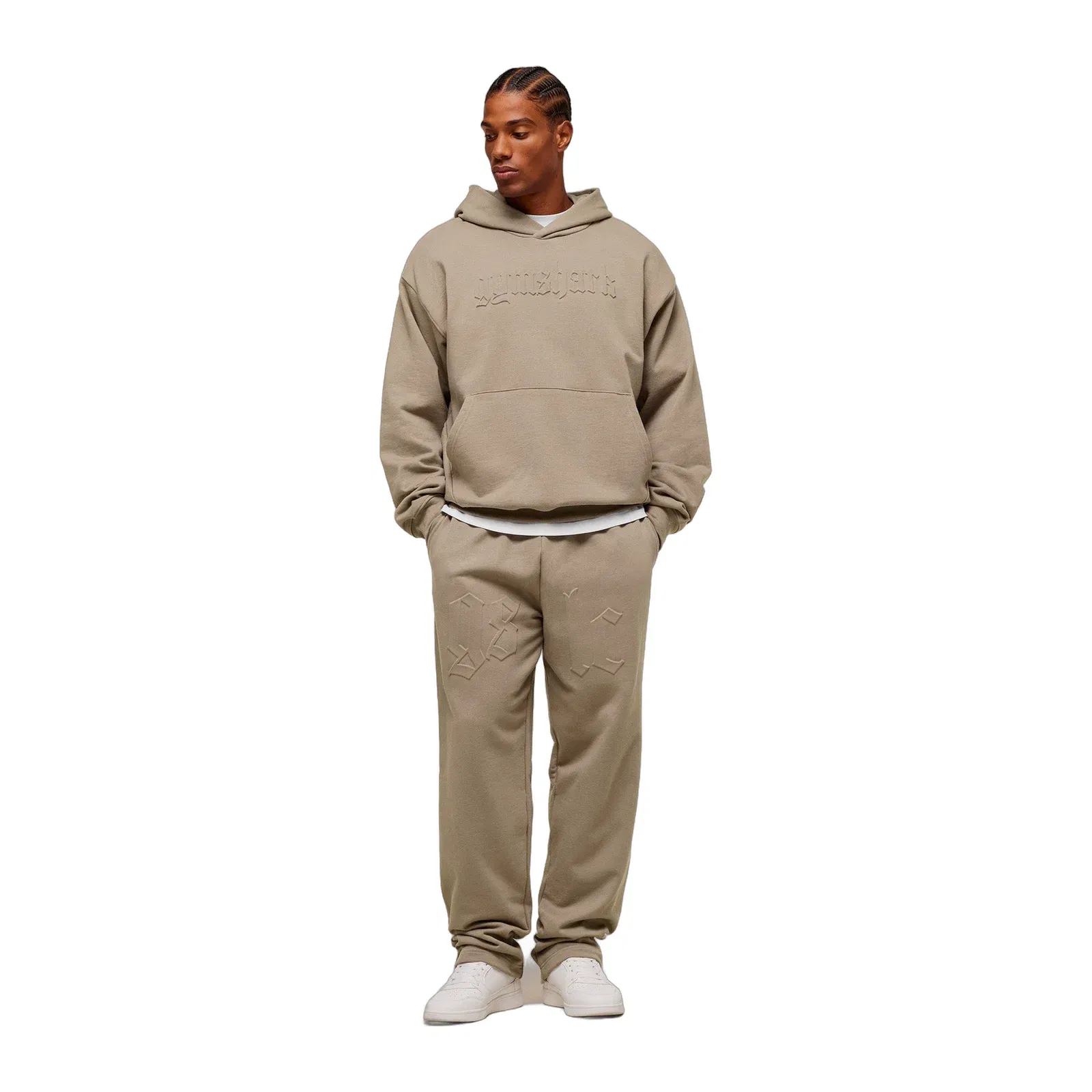 Gymshark Embossed Boxy Hoodie - Lifestyle Brown