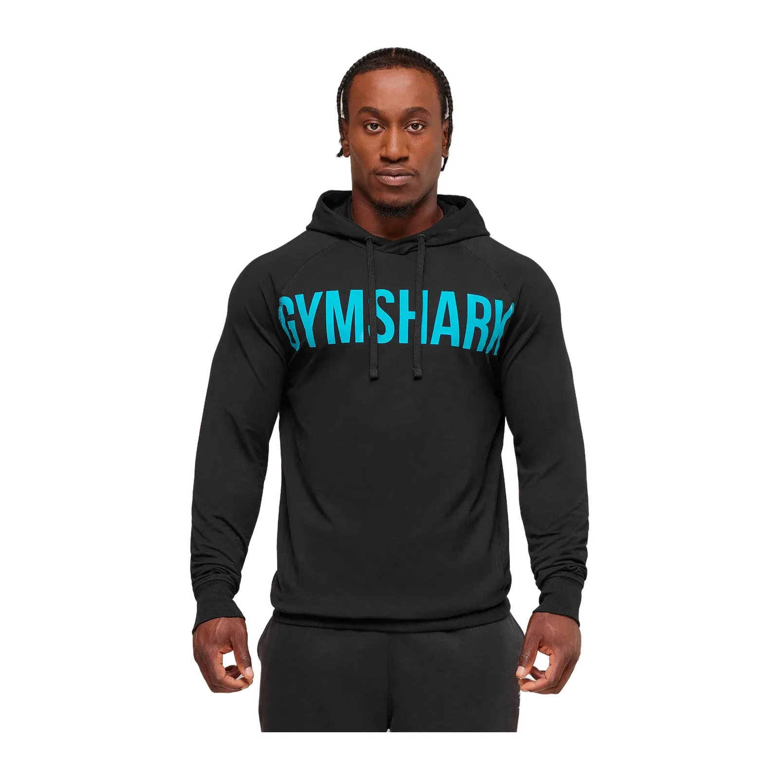 Gymshark Prime Hoodie slim fit Black/Brand Blue