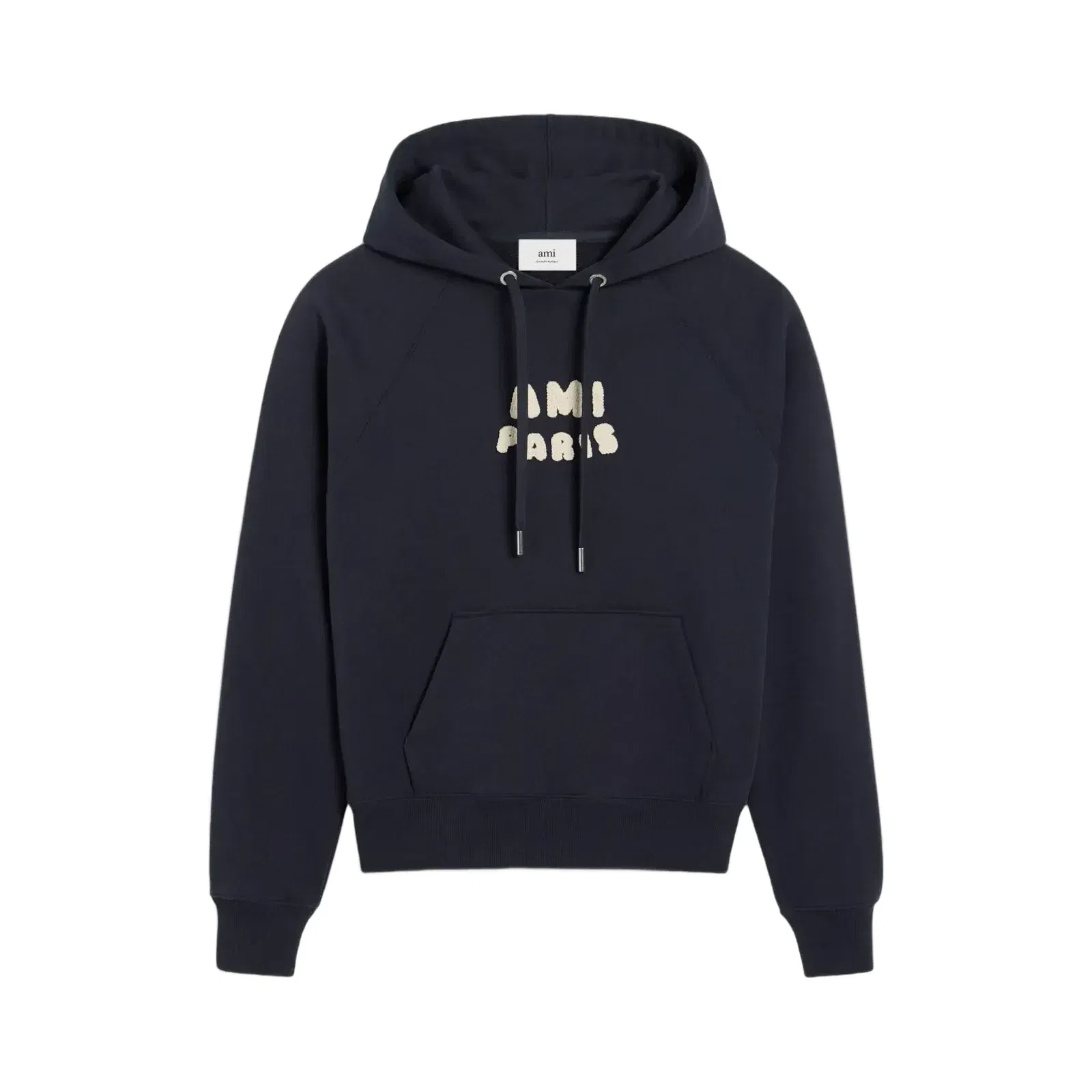 AMI Paris logo-print Hoodie navy blue