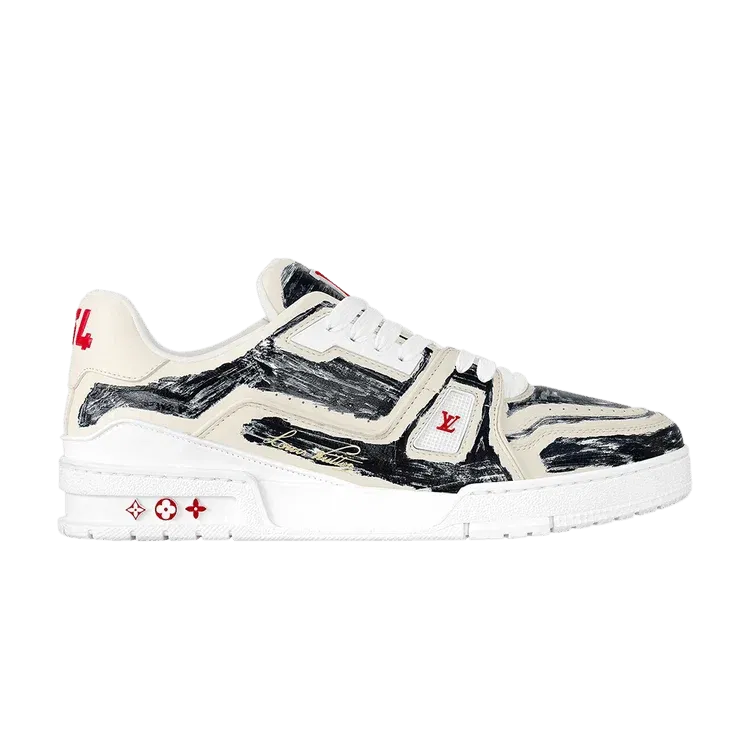 Louis Vuitton Trainer Low Colored-In Motif - White Black