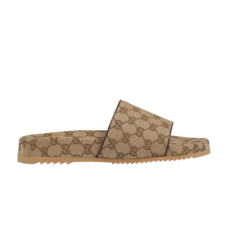 Gucci GG Canvas Slide Sandal Beige Monogram