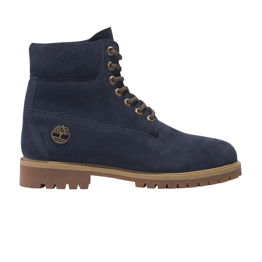 Timberland Heritage 6 Inch Lace Up Waterproof Dark Blue Suede