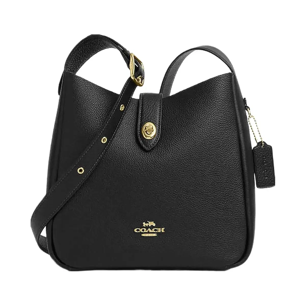 Coach Hadley Convertible Crossbody Bag Pebbled Leather-Gold-Black