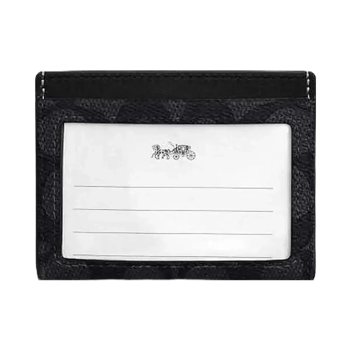 Coach Slim Id Card Case In Signature Canvas Charcoal Black