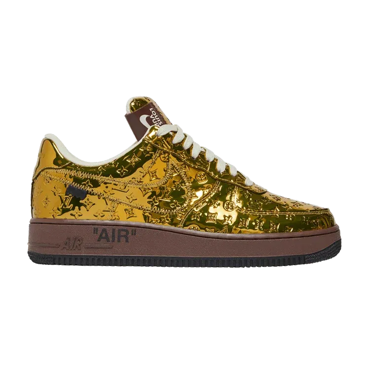 Louis Vuitton x Nike Air Force 1 By Virgil Abloh Metallic Gold