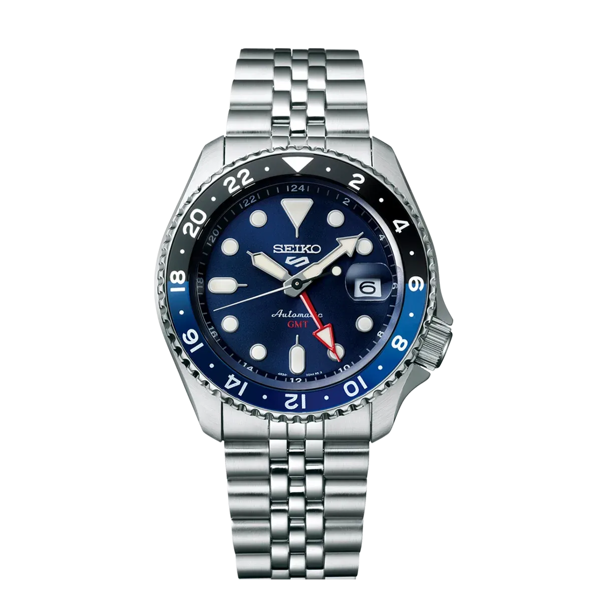 Seiko 5 Sports Blueberry GMT SKX Re-Interpretation Blue Dial Stainless Steel Watch - SSK003K1