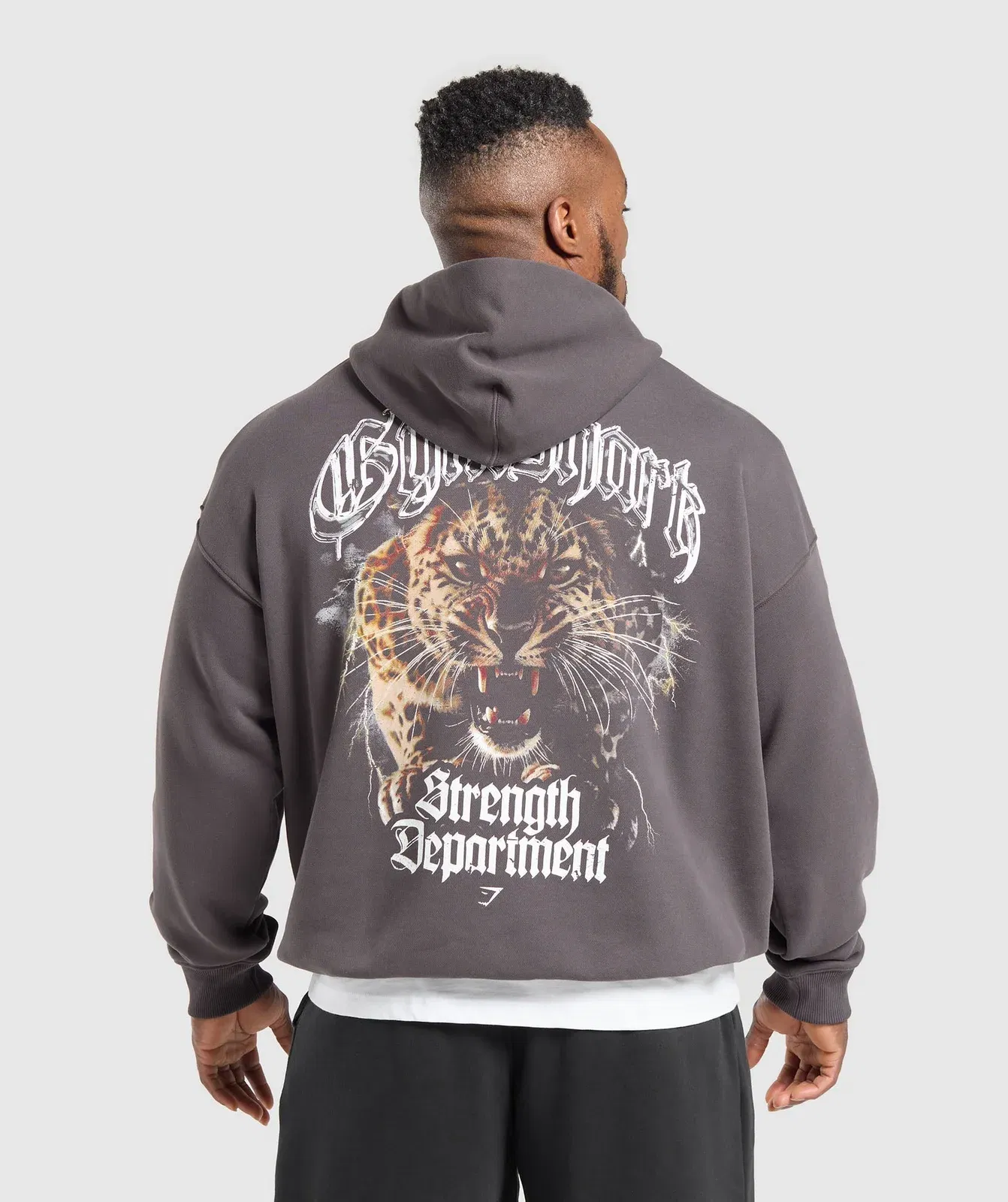Strength Department Animal Oversized Hoodie Greyed Purple
