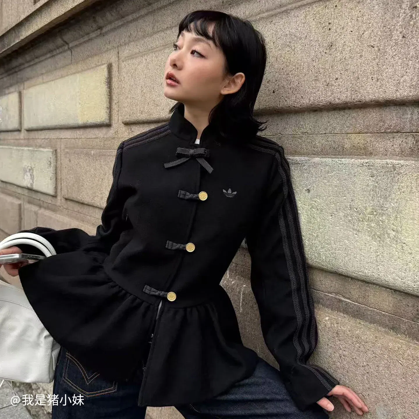 NEW YEAR JACKET He Cong's same style New Year's Chinese style floral bud waist slim fit sports jacket KR5068