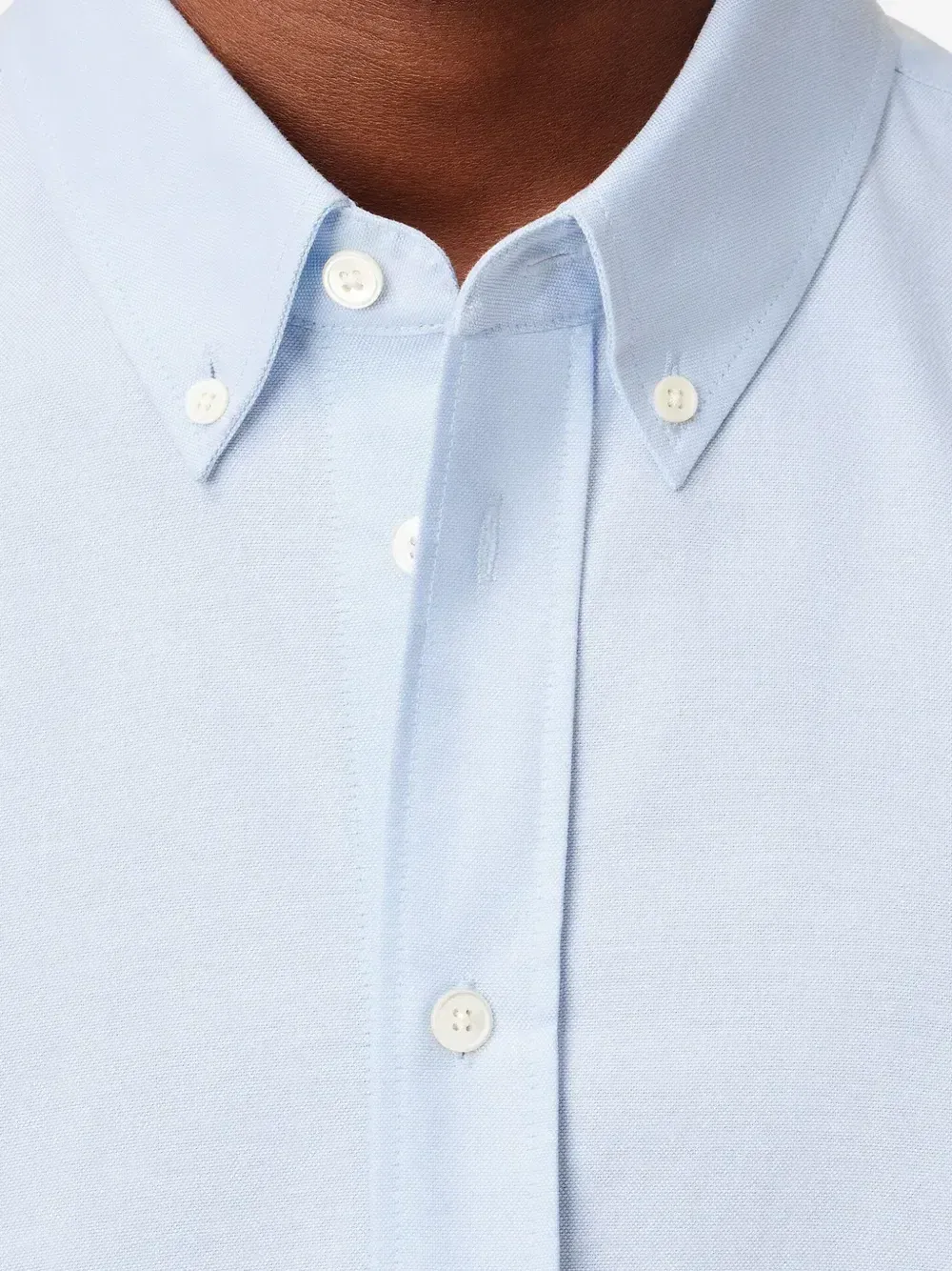 AMI Paris Ami De Coeur Button Down Cotton Shirt Sky Blue