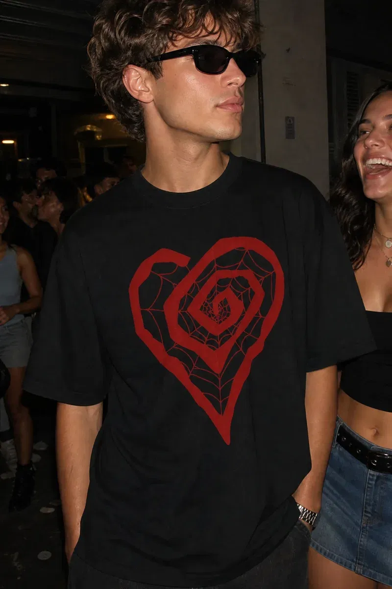 Voyd Red Spiral Black T-shirt