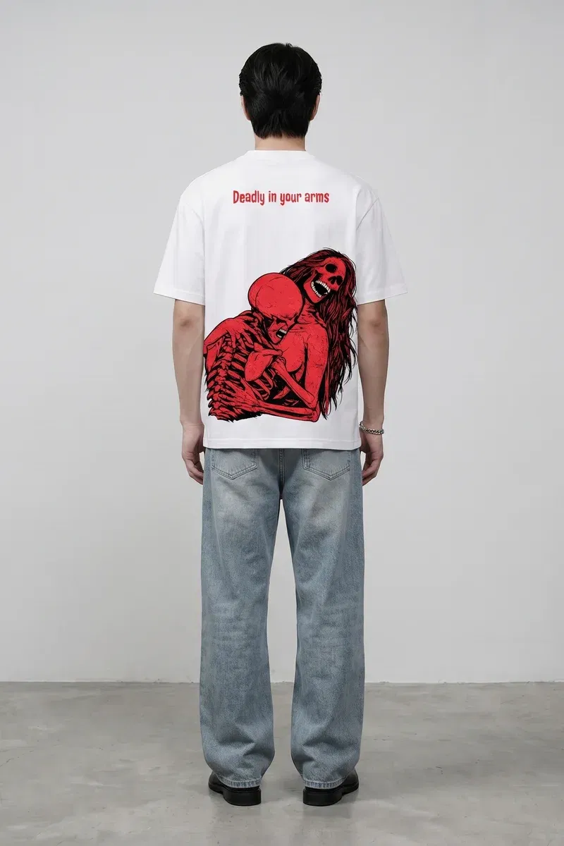 Deadly in Your Arms Voyd White T-shirt