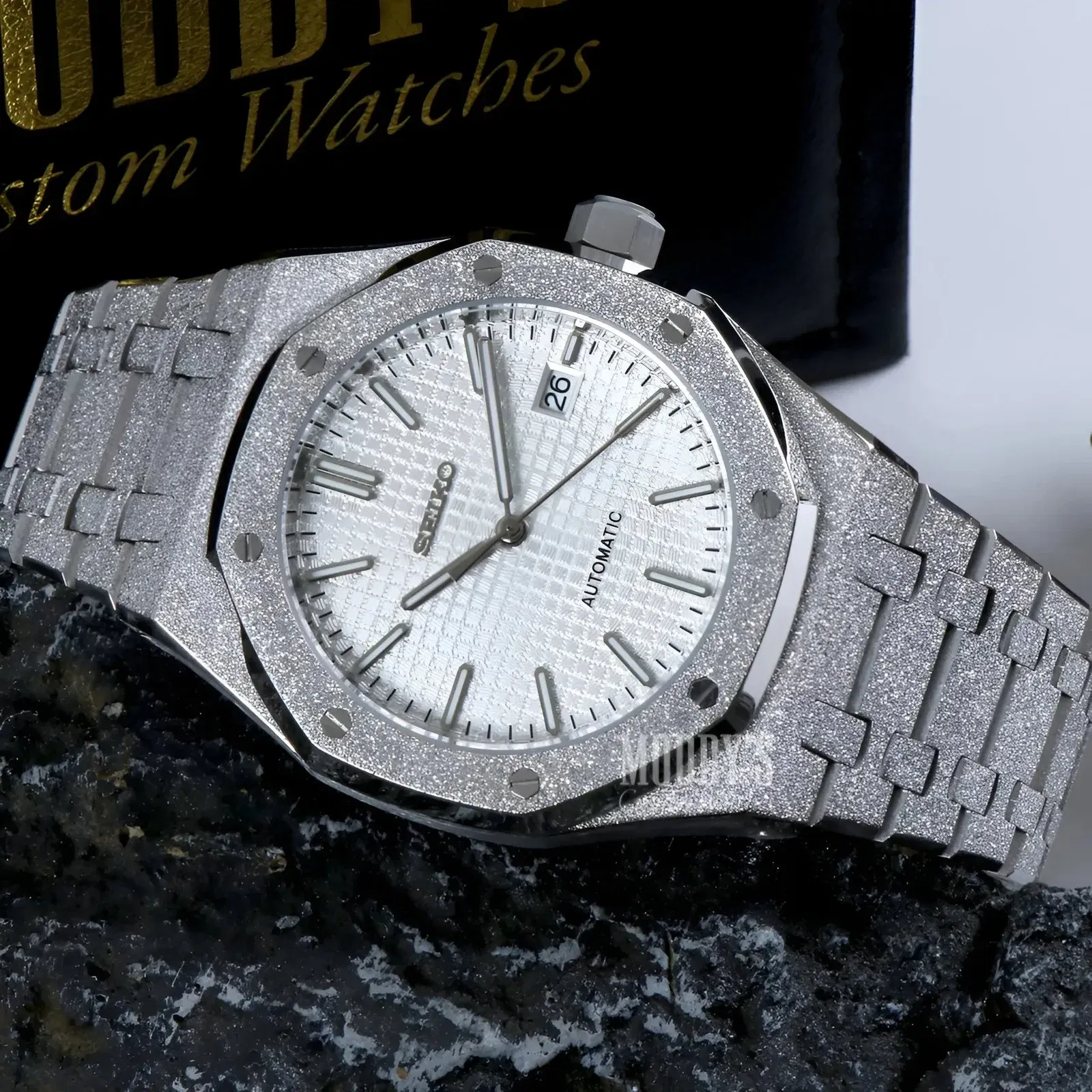 Royal Seikoak White Iced Out