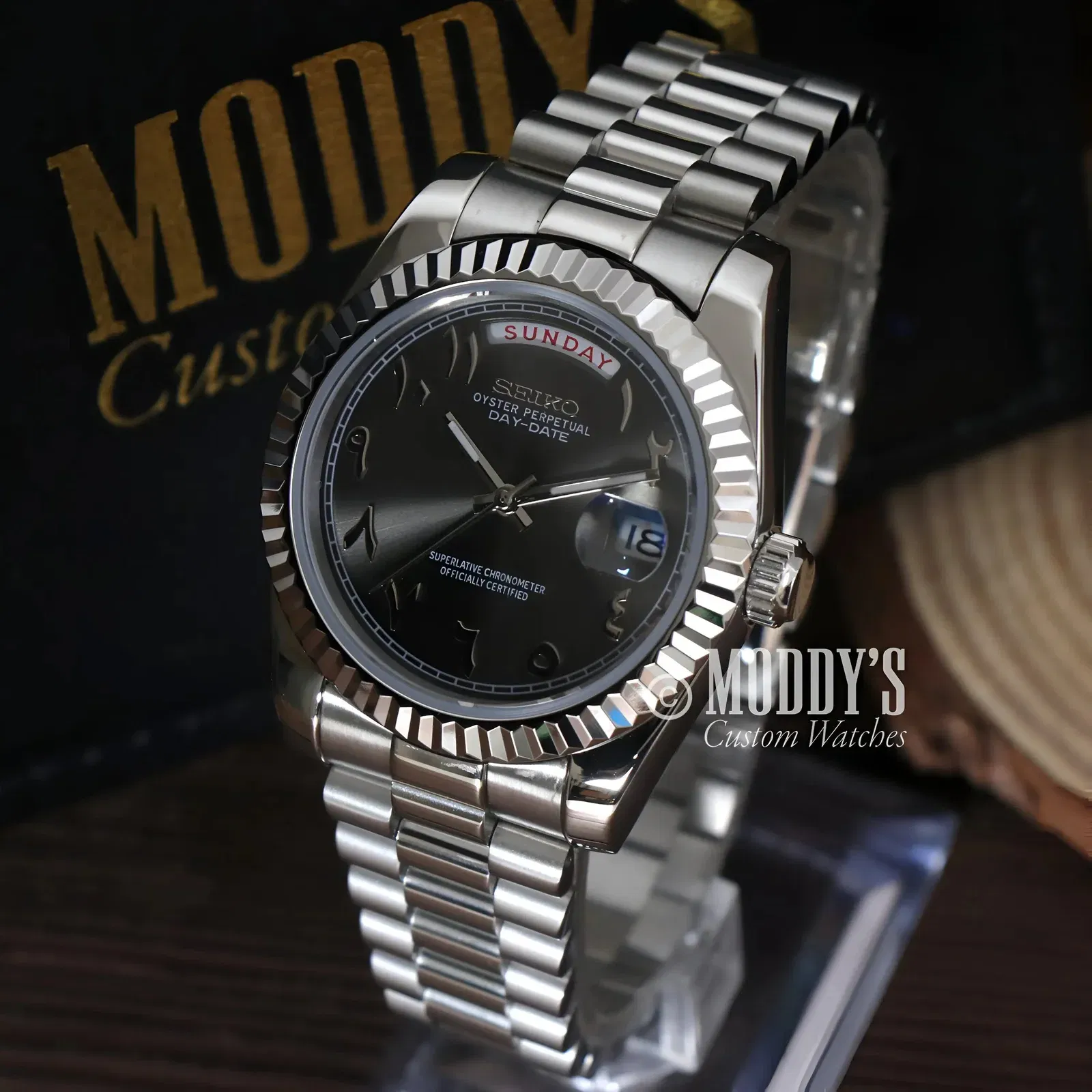 Seikojust Daydate Arabic Deep Grey