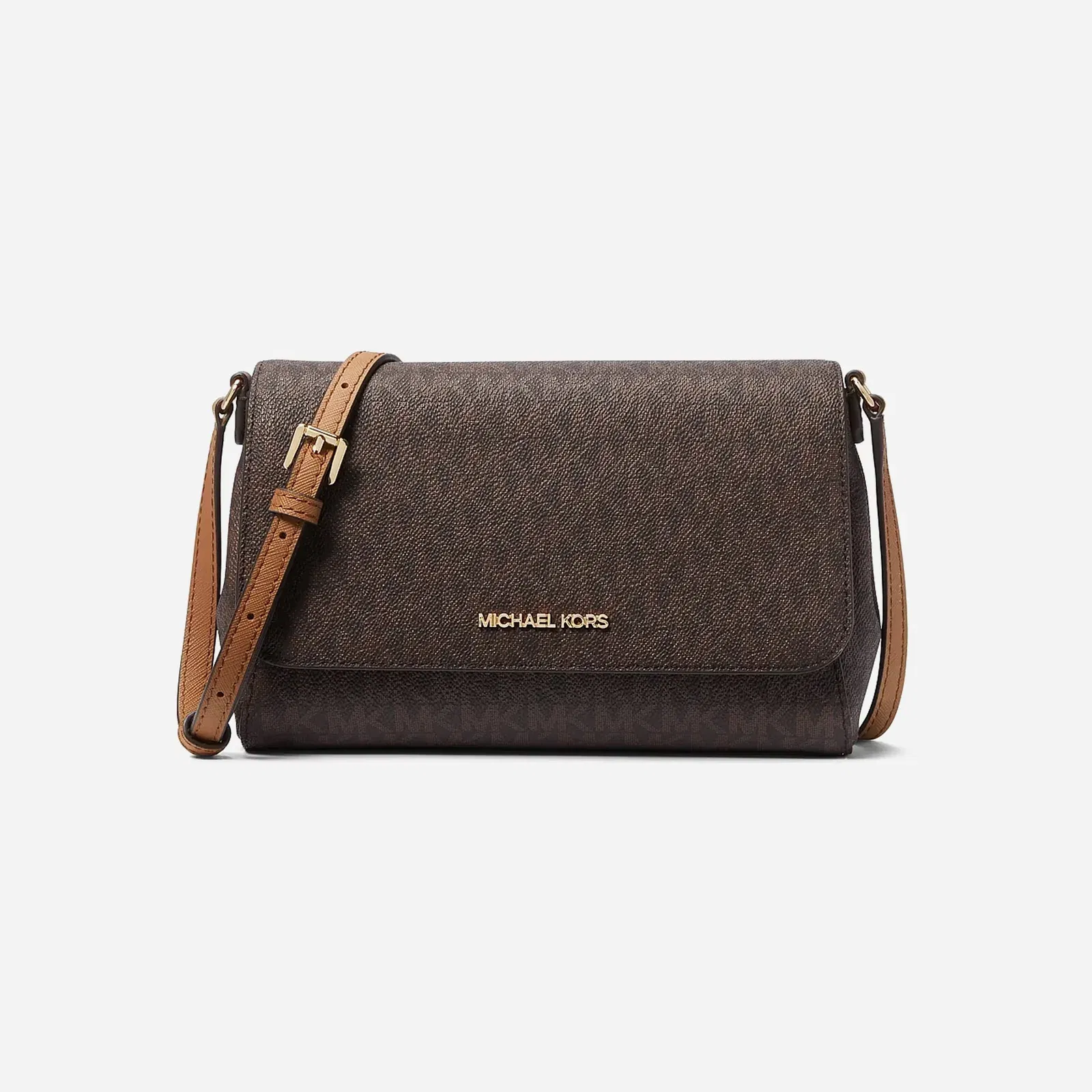 Michael Kors Medium Logo Convertible Crossbody Bag Brown