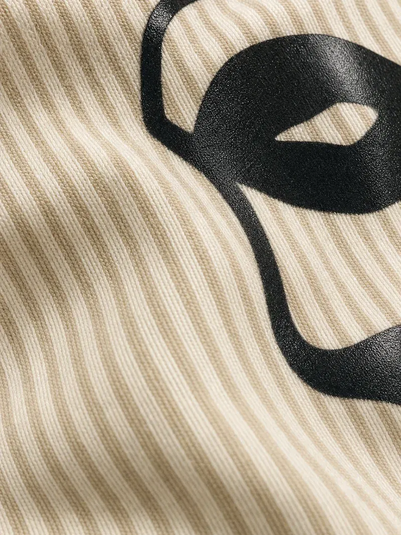 Love Me Be Autyst Beige Striped Shirt