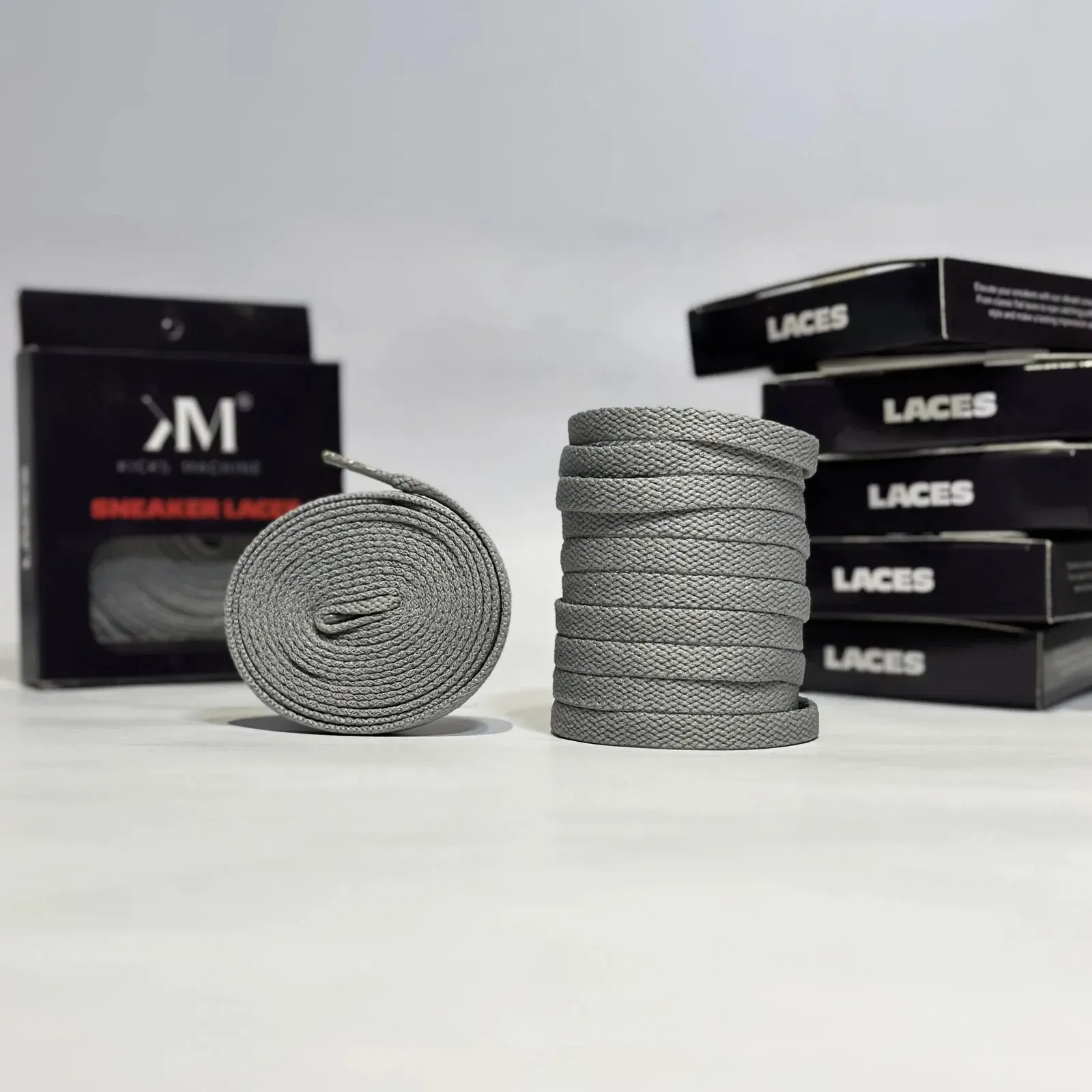 Flat Sneaker Laces- Grey Jordan laces AJ1 Laces Kicks Machine