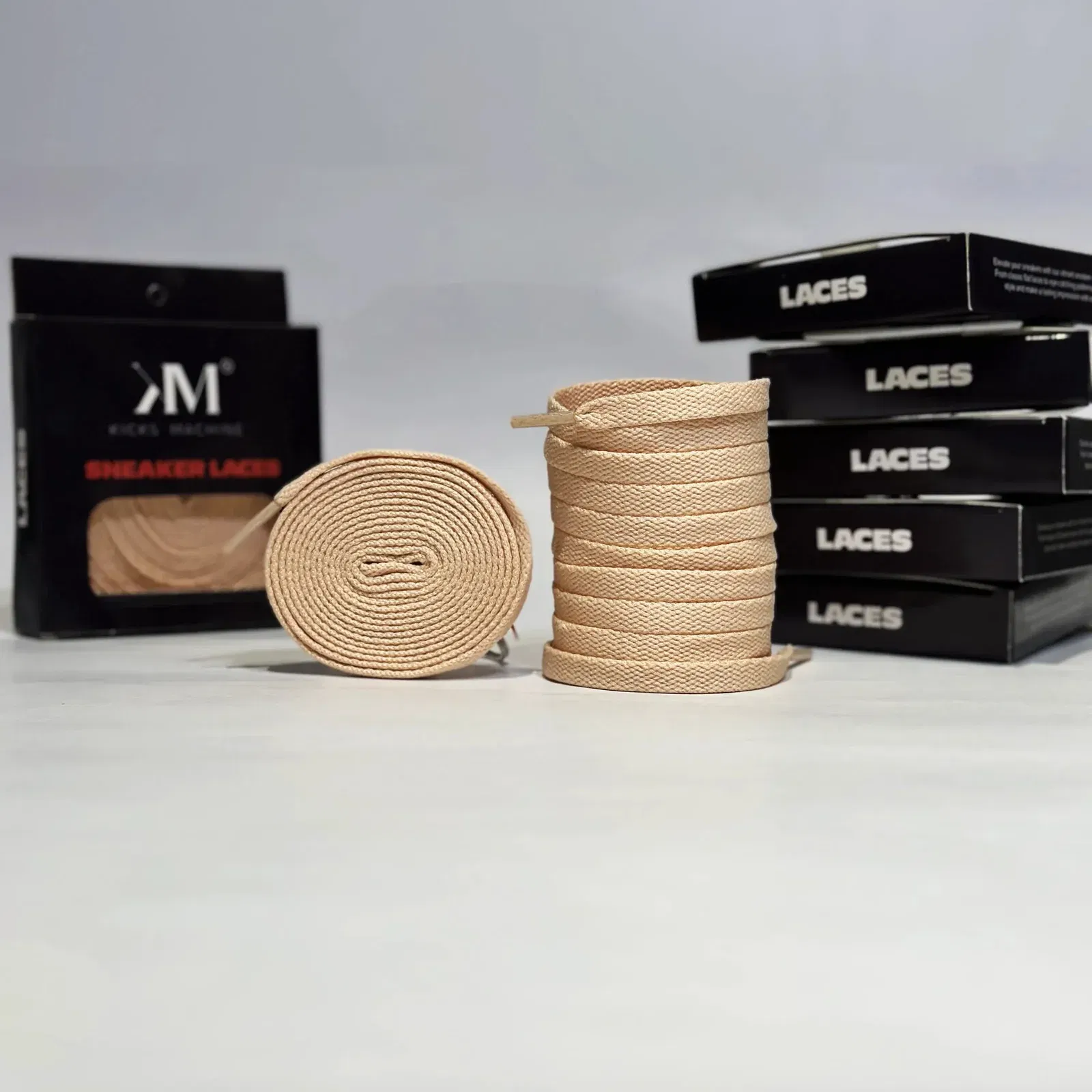 Flat Sneaker Laces- Peach Jordan laces AJ1 Laces Kicks Machine