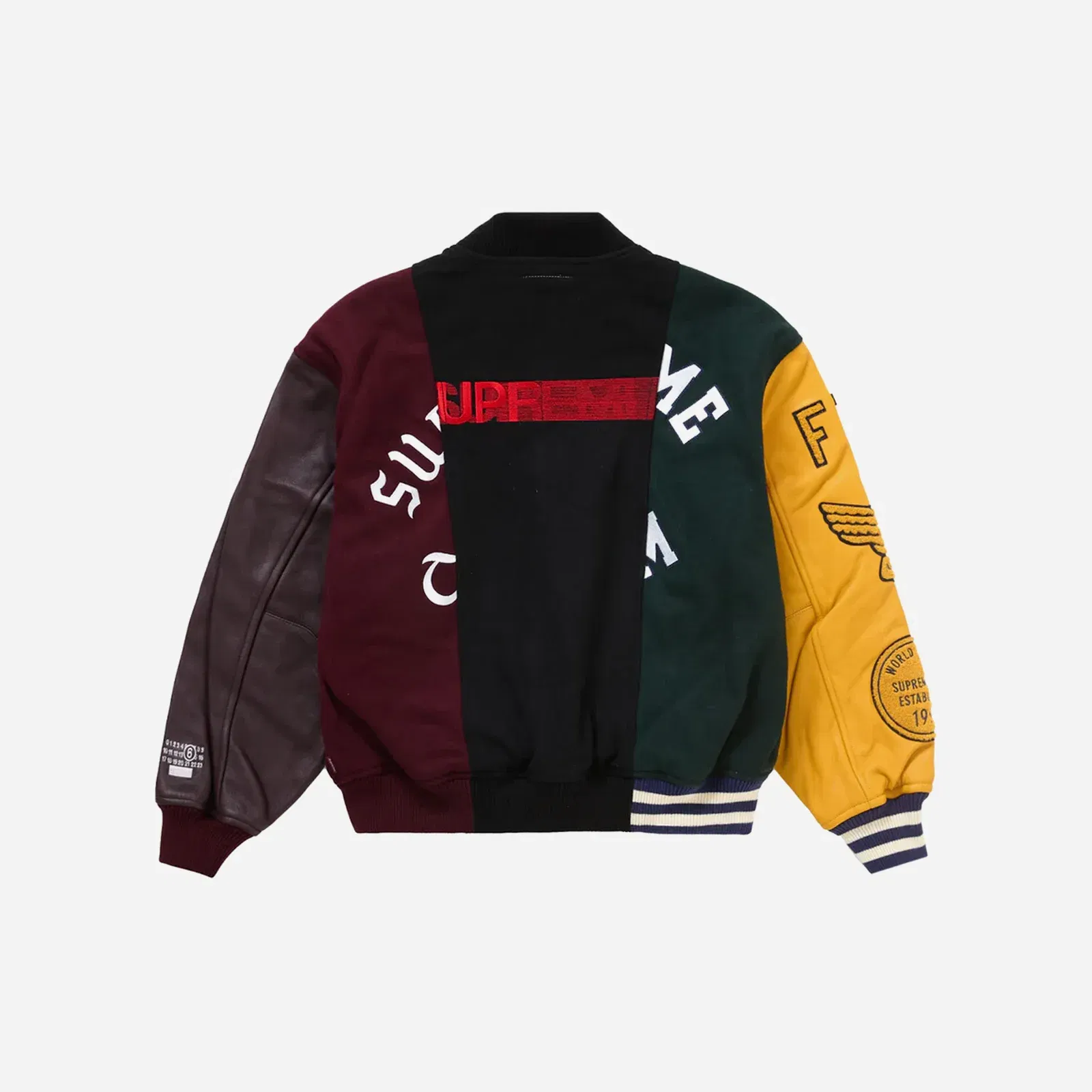 Supreme Mm6 Maison Margiela Split Varsity Jacket Multicolor