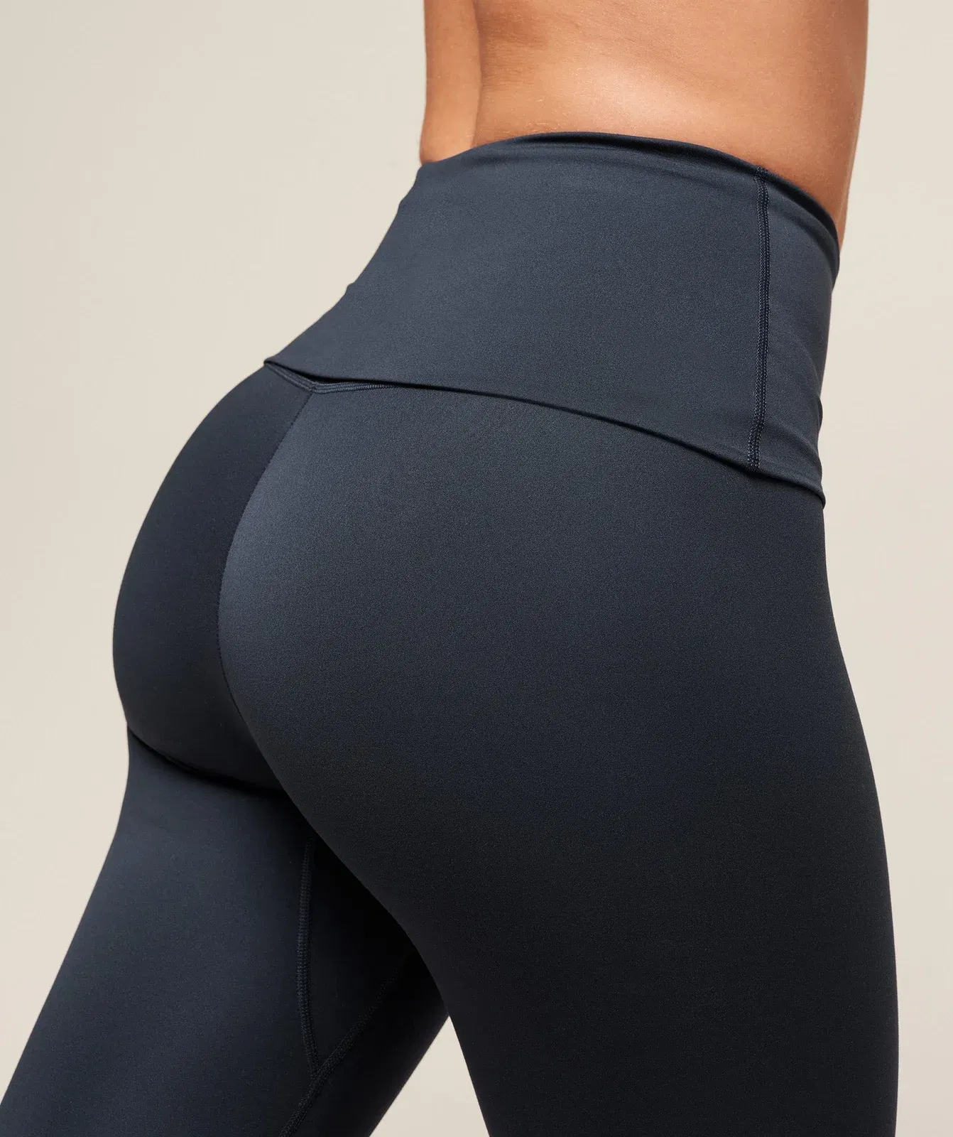 Women's Gymshark Training Foldover Leggings Heavy Blue