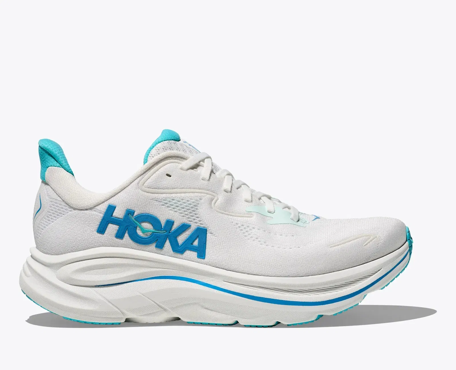 HOKA Clifton 10 White Skyward Blue