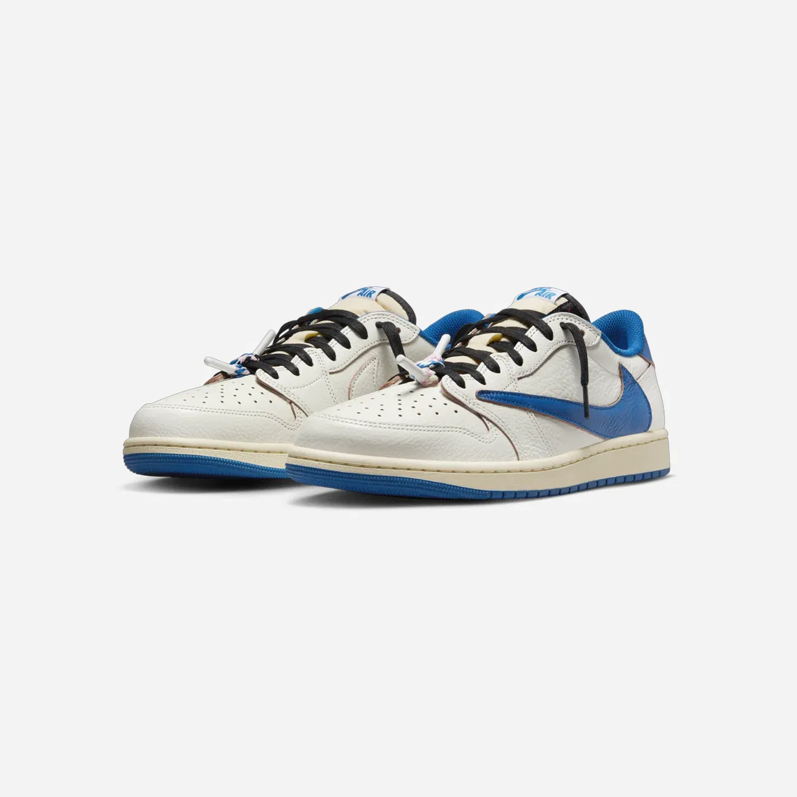 Fragment Design x Travis Scott x Air Jordan 1 Retro Low OG SP Sail Military Blue