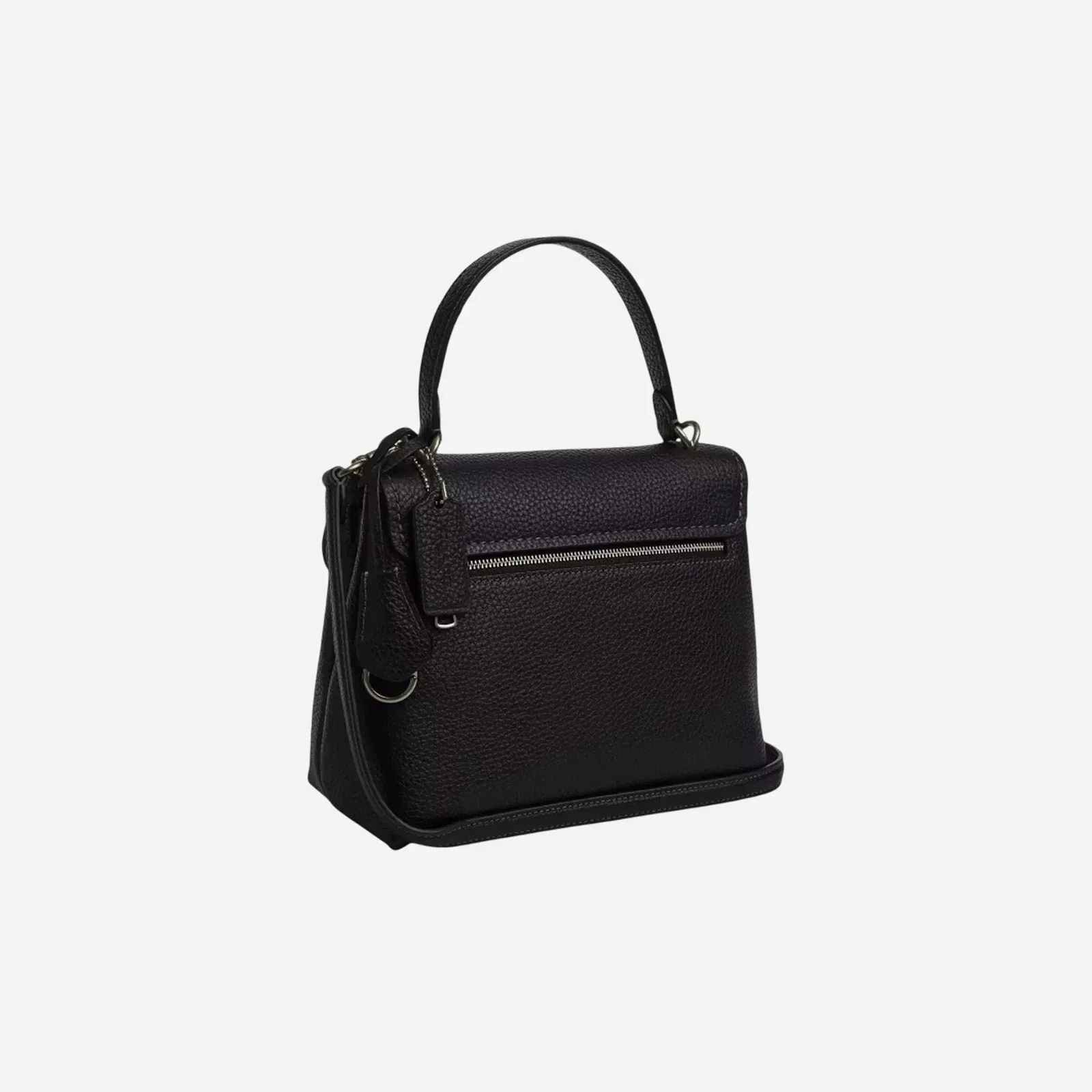 COACH Emory Top Handle Bag pebbled leather Gunmetal Black