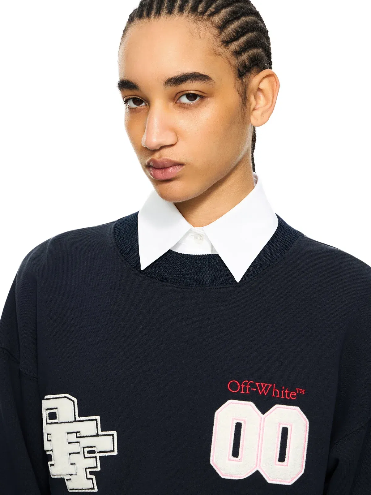 Off White Royal Patch Crop Sweatshirt