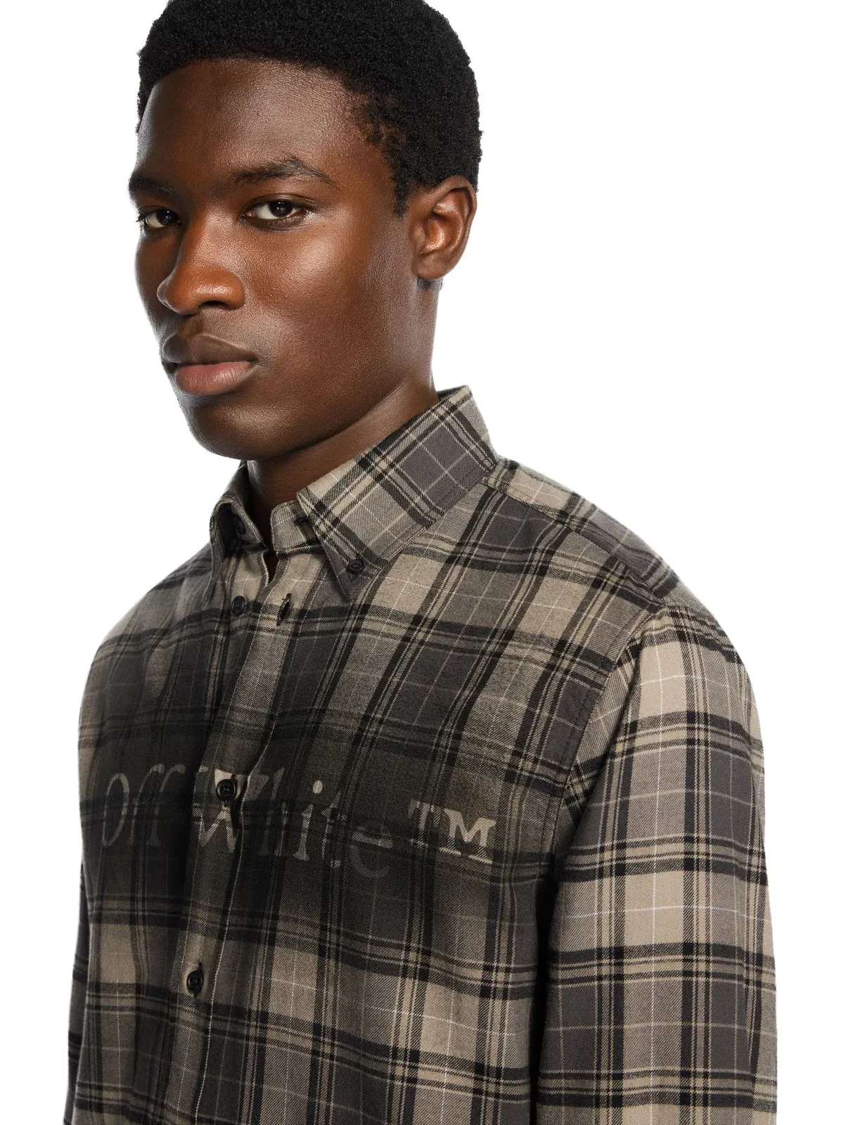 Off White Spray Book Check Flannel Shirt