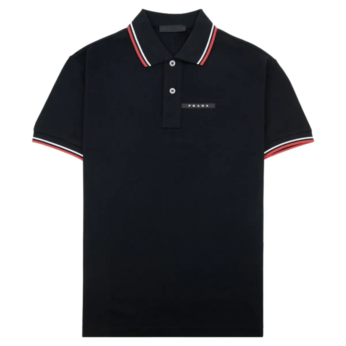 PRADA MILANO BLACK TAB POLO T-Shirt BLACK