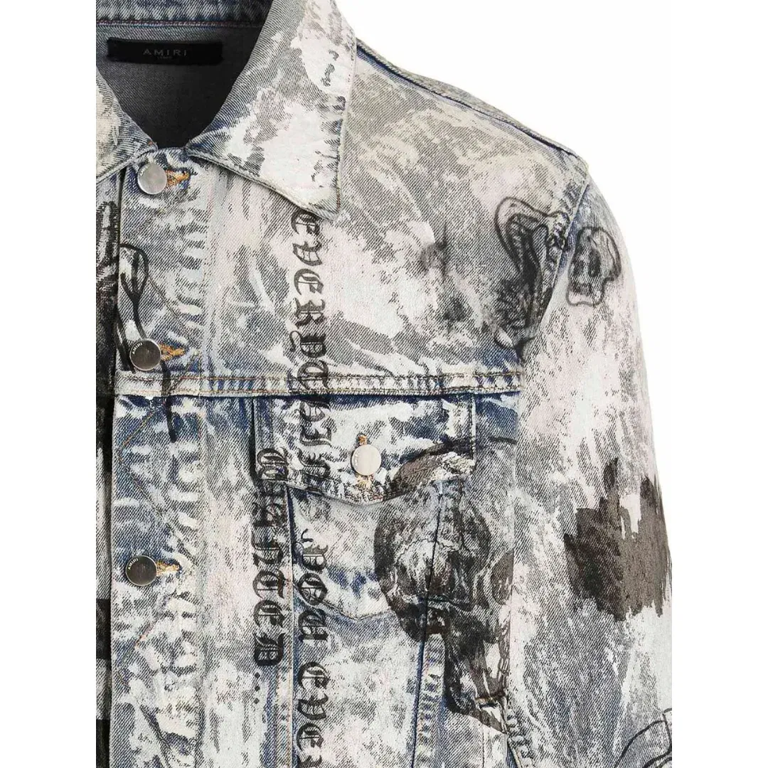 AMIRI X WES LANG SKETCH DENIM JACKET